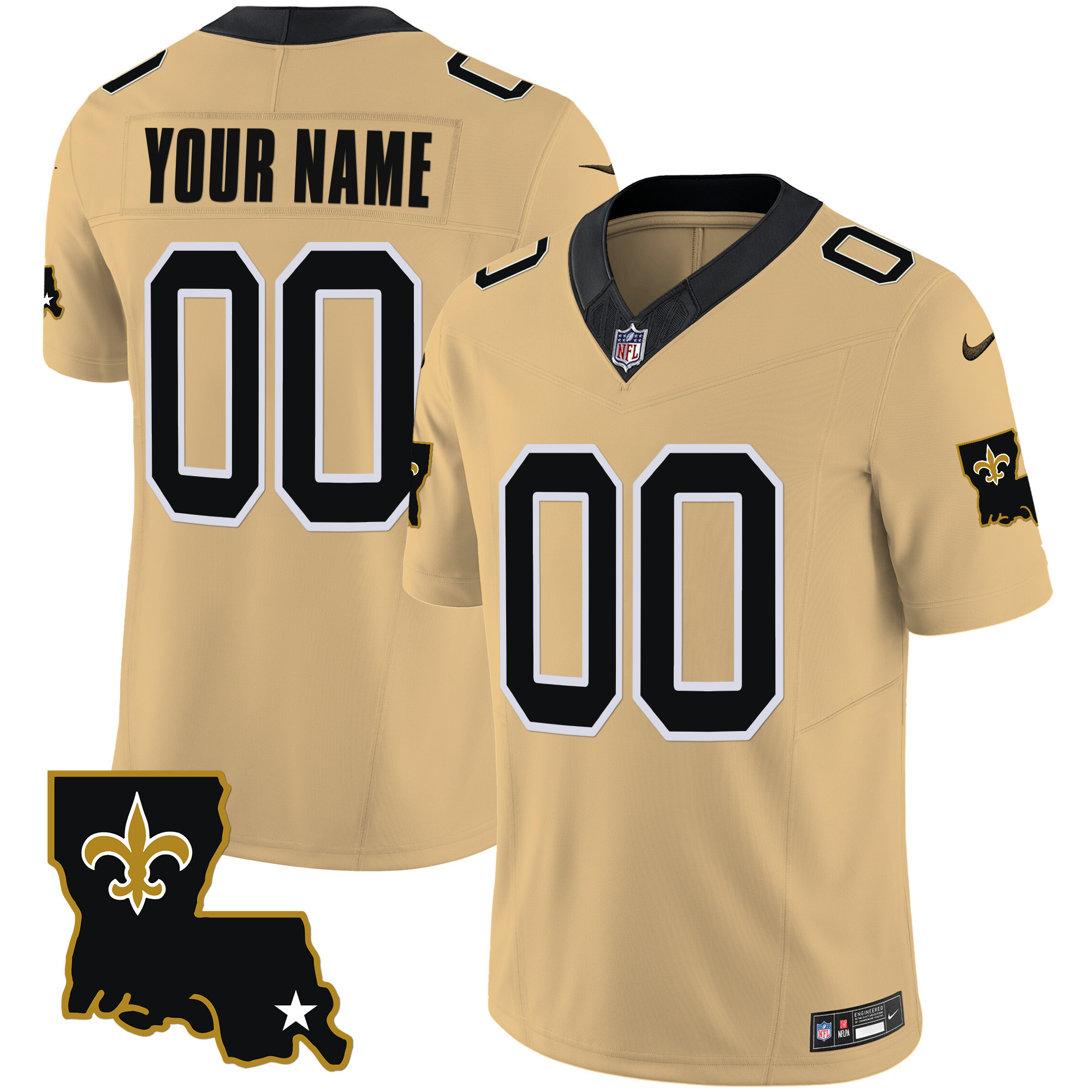 Men's New Orleans Saints 1987 Legacy Vapor Custom Gold Jersey - All Stitched