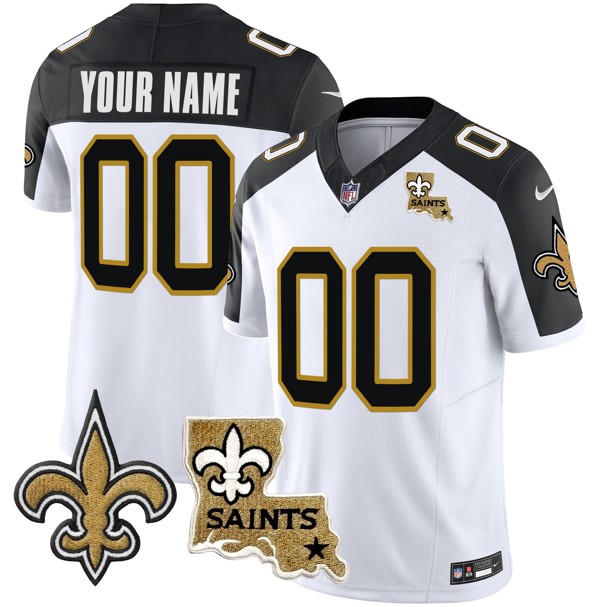 Men's New Orleans Saints 1987 Legacy Vapor Custom Inverted Jersey - All Stitched
