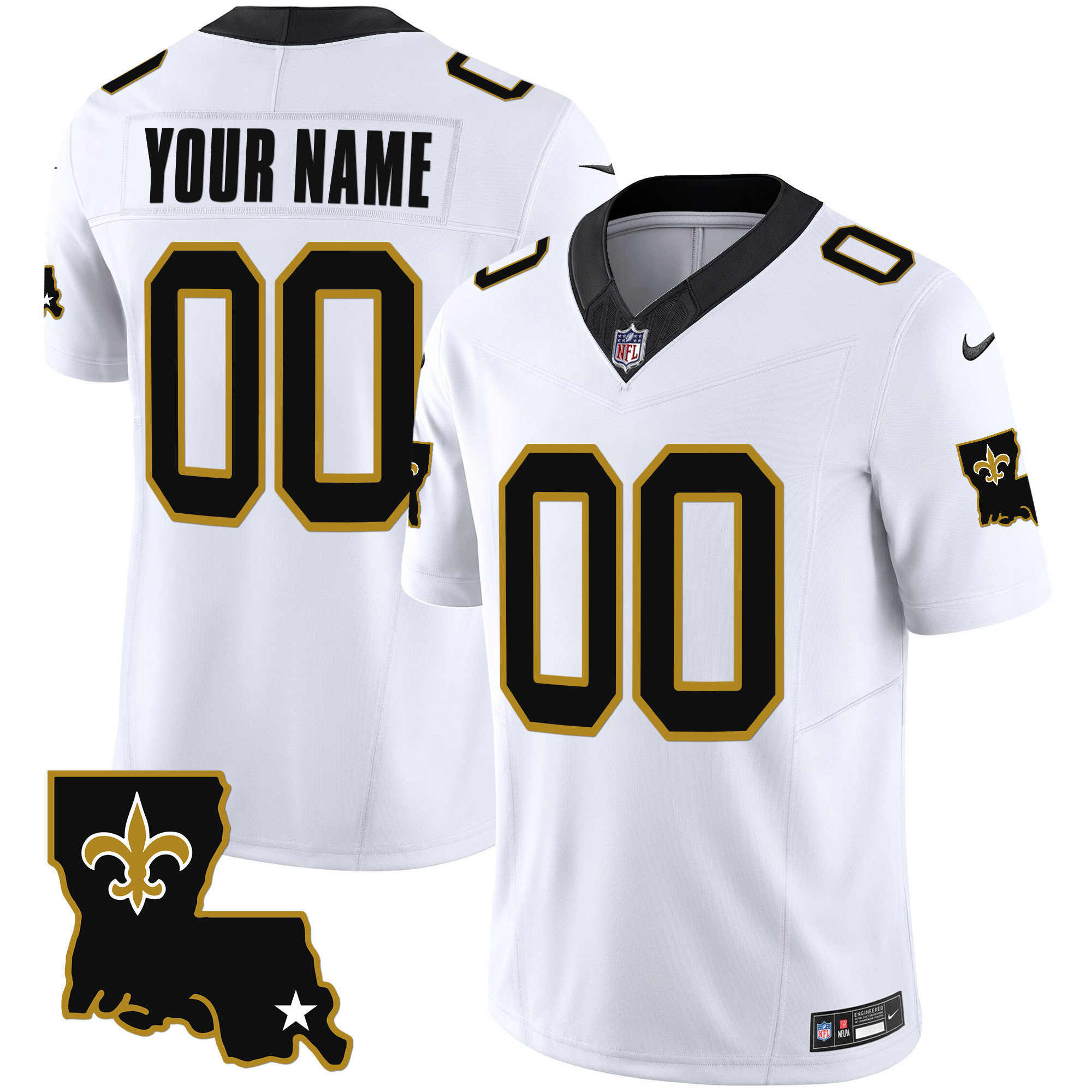 Men's New Orleans Saints 1987 Legacy Vapor Custom White Jersey - All Stitched