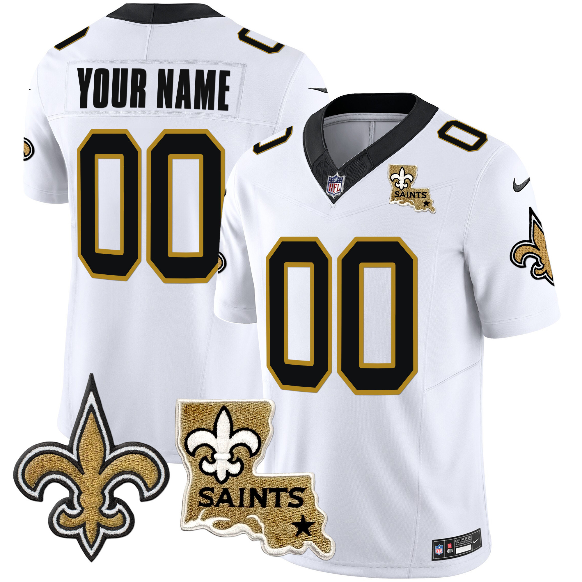 Men's New Orleans Saints 1987 Legacy Vapor Custom White Jersey - All Stitched