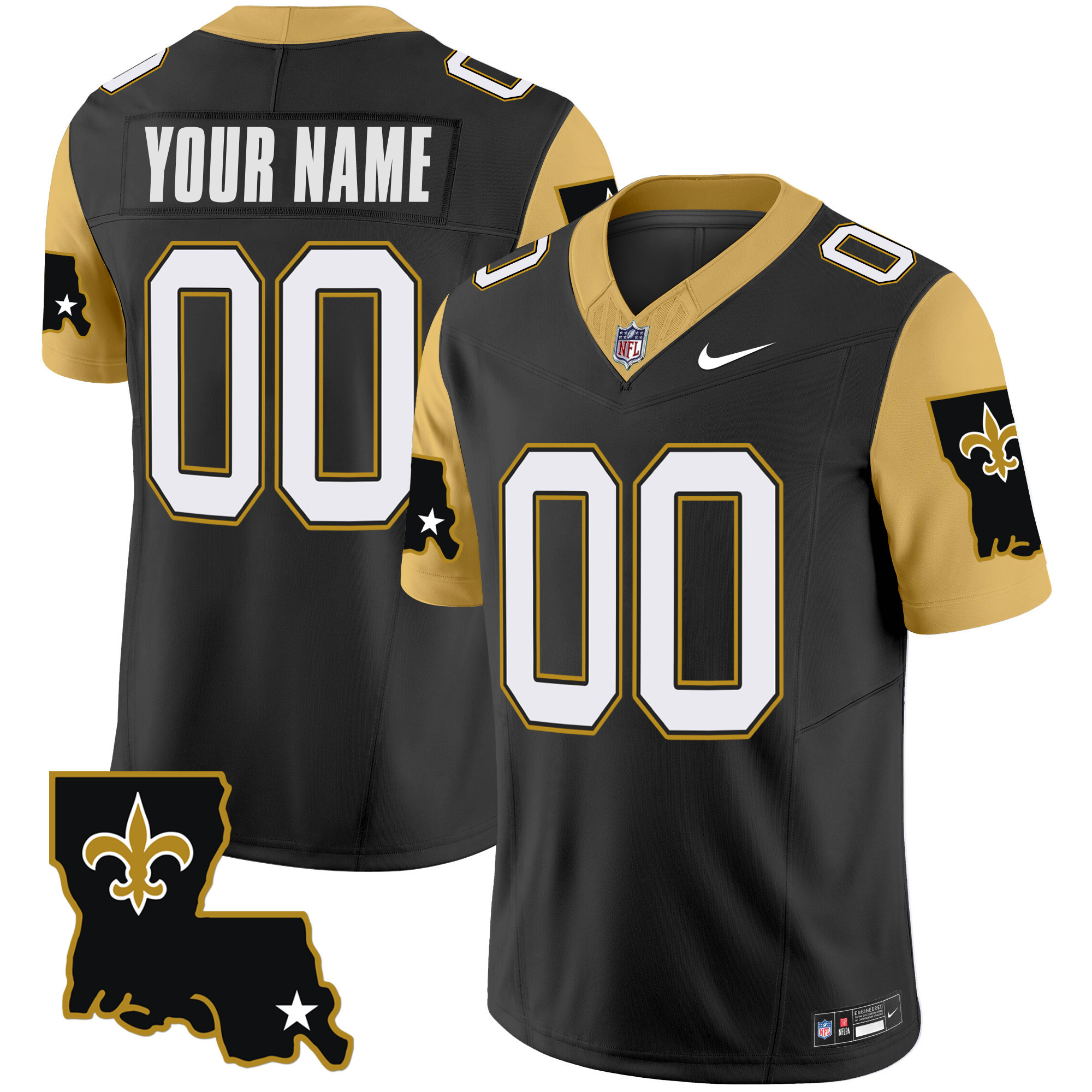 Men's New Orleans Saints 1987 Legacy Vapor Limited Custom Black Jersey - All Stitched