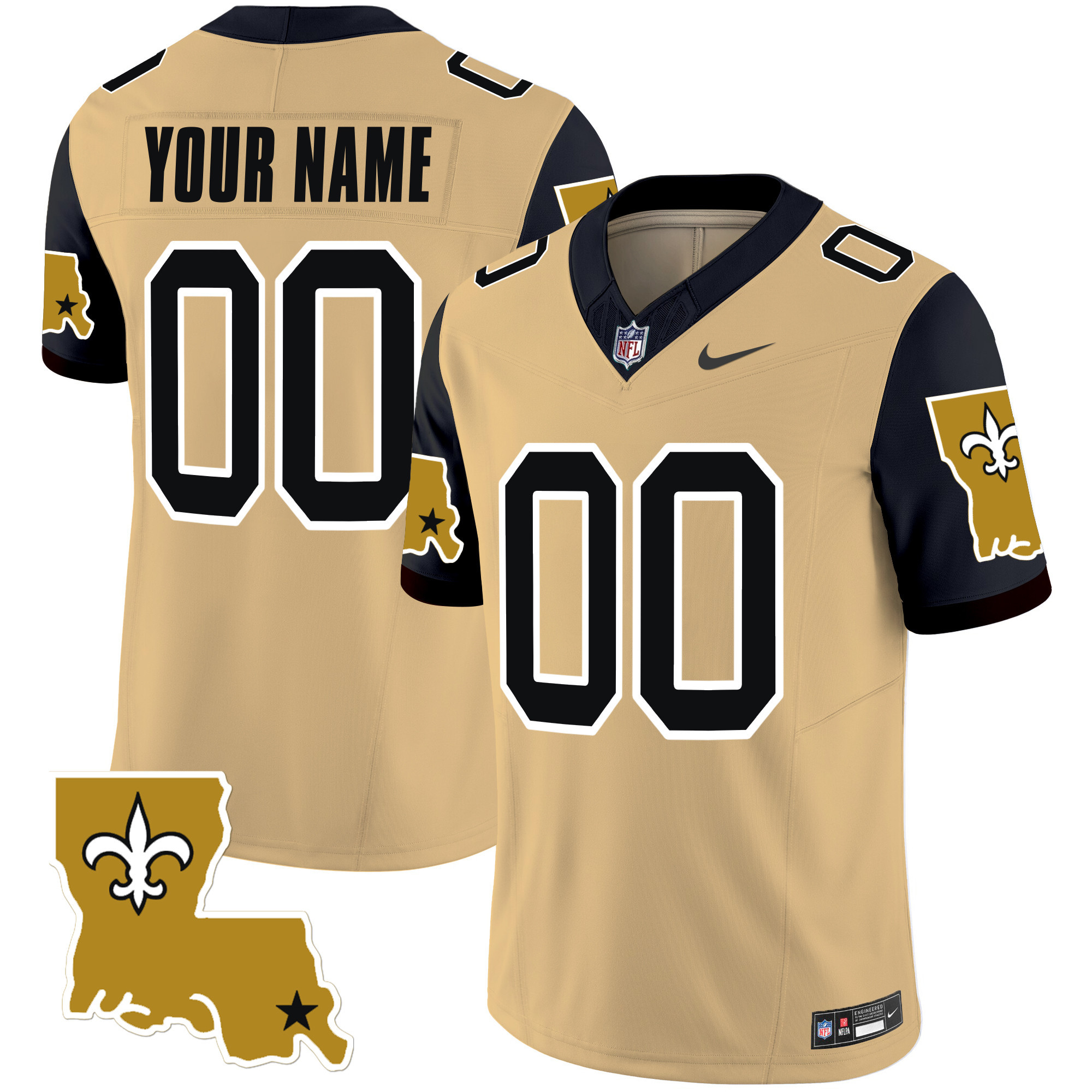 Men's New Orleans Saints 1987 Legacy Vapor Limited Custom Gold Jersey - All Stitched