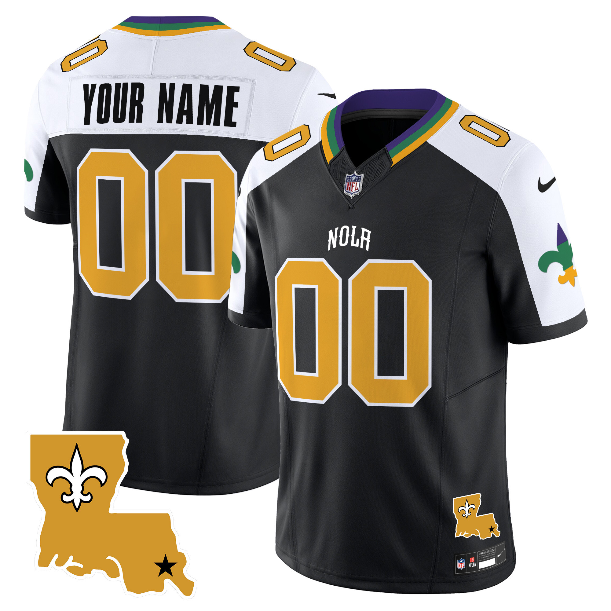 Men's New Orleans Saints 2024 New Orleans City Vapor Limited Custom Alternate Jersey - All Stitched