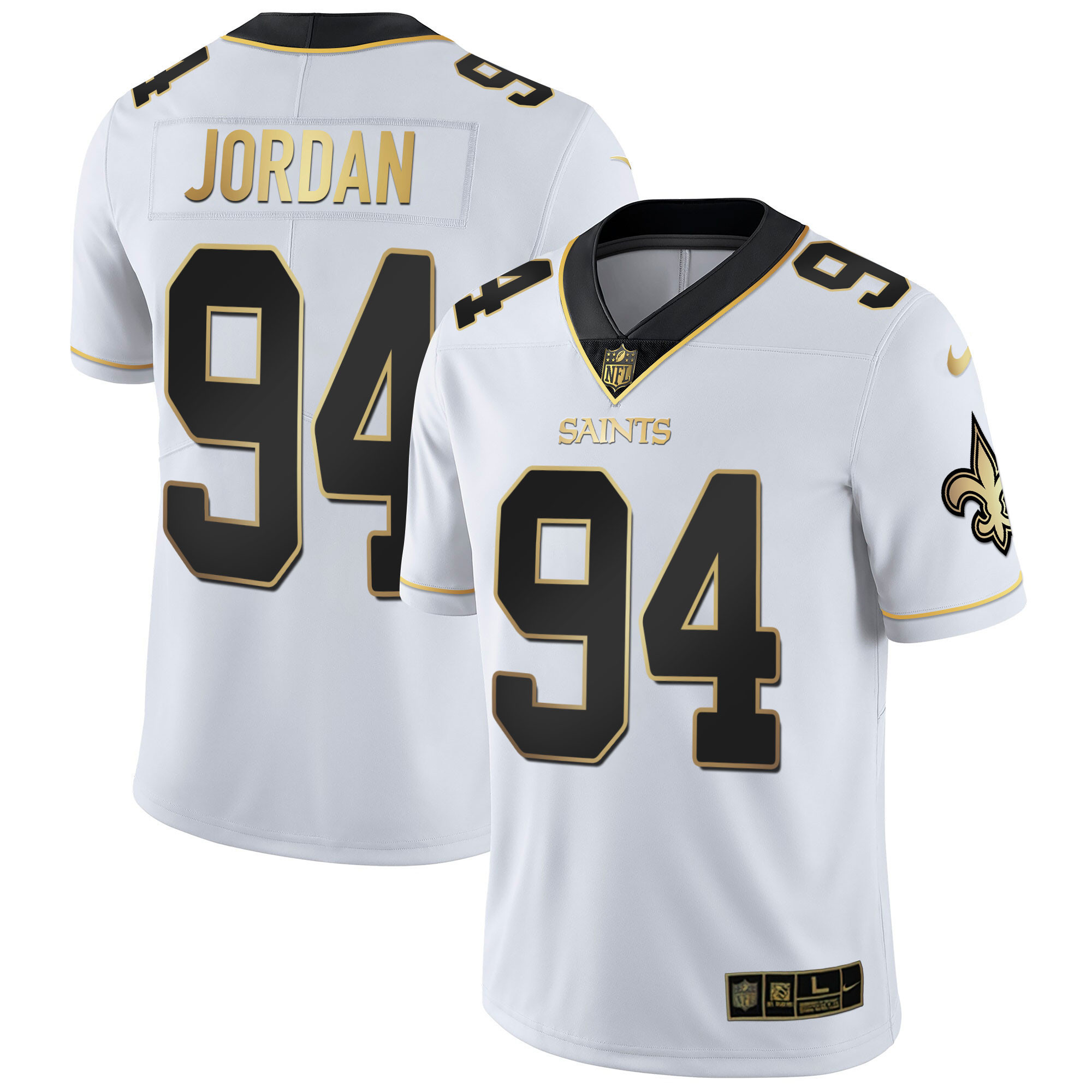 Men's New Orleans Saints Vapor Untouchable White Gold Limited Player Cameron Jordan Jersey - All Stitched
