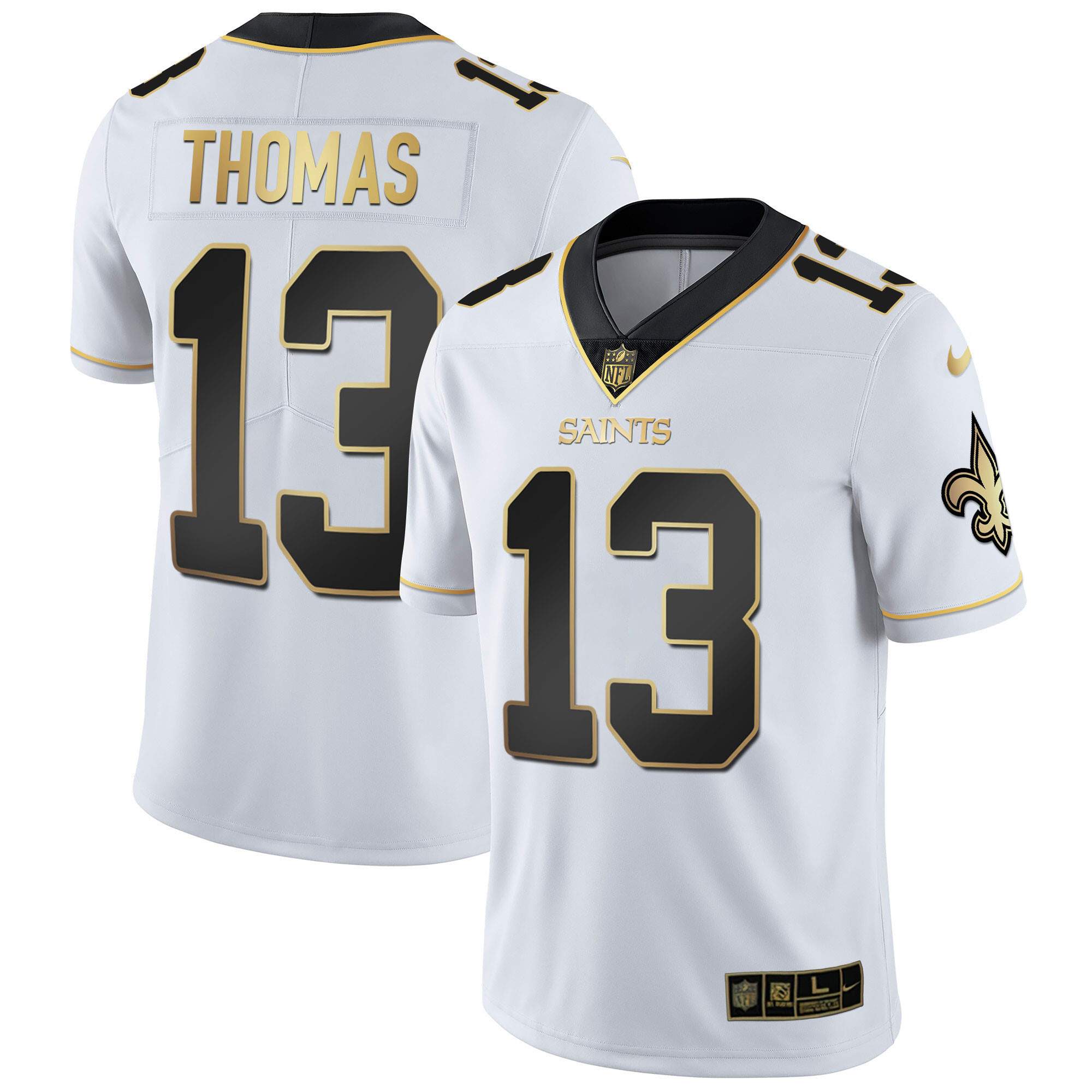 Men's New Orleans Saints Vapor Untouchable White Gold Limited Player Michael Thomas Jersey - All Stitched