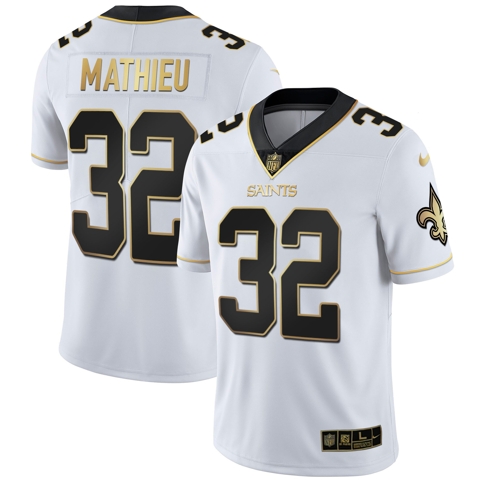 Men's New Orleans Saints Vapor Untouchable White Gold Limited Player Tyrann Mathieu Jersey - All Stitched