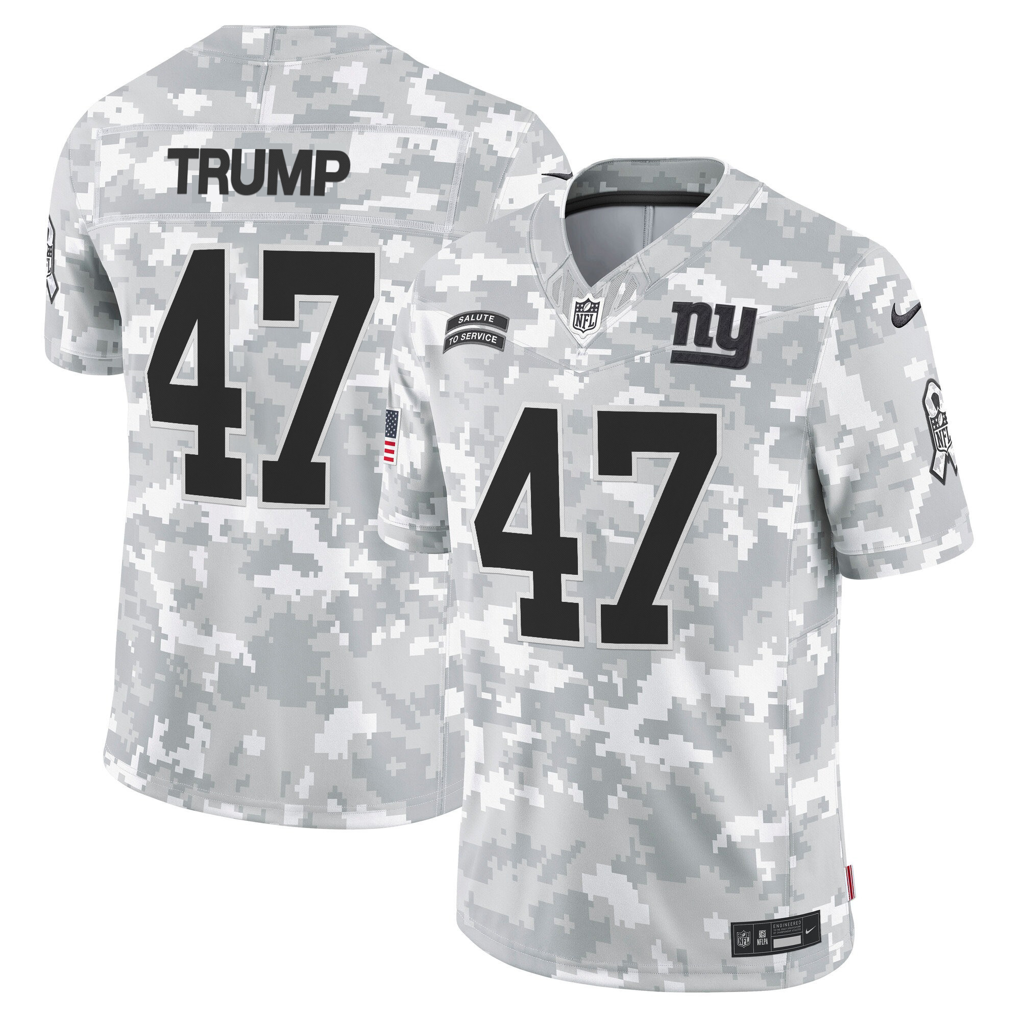 Men's New York Giants 2024 Salute to Service Vapor Limited Donald Trump Jersey - All Stitched