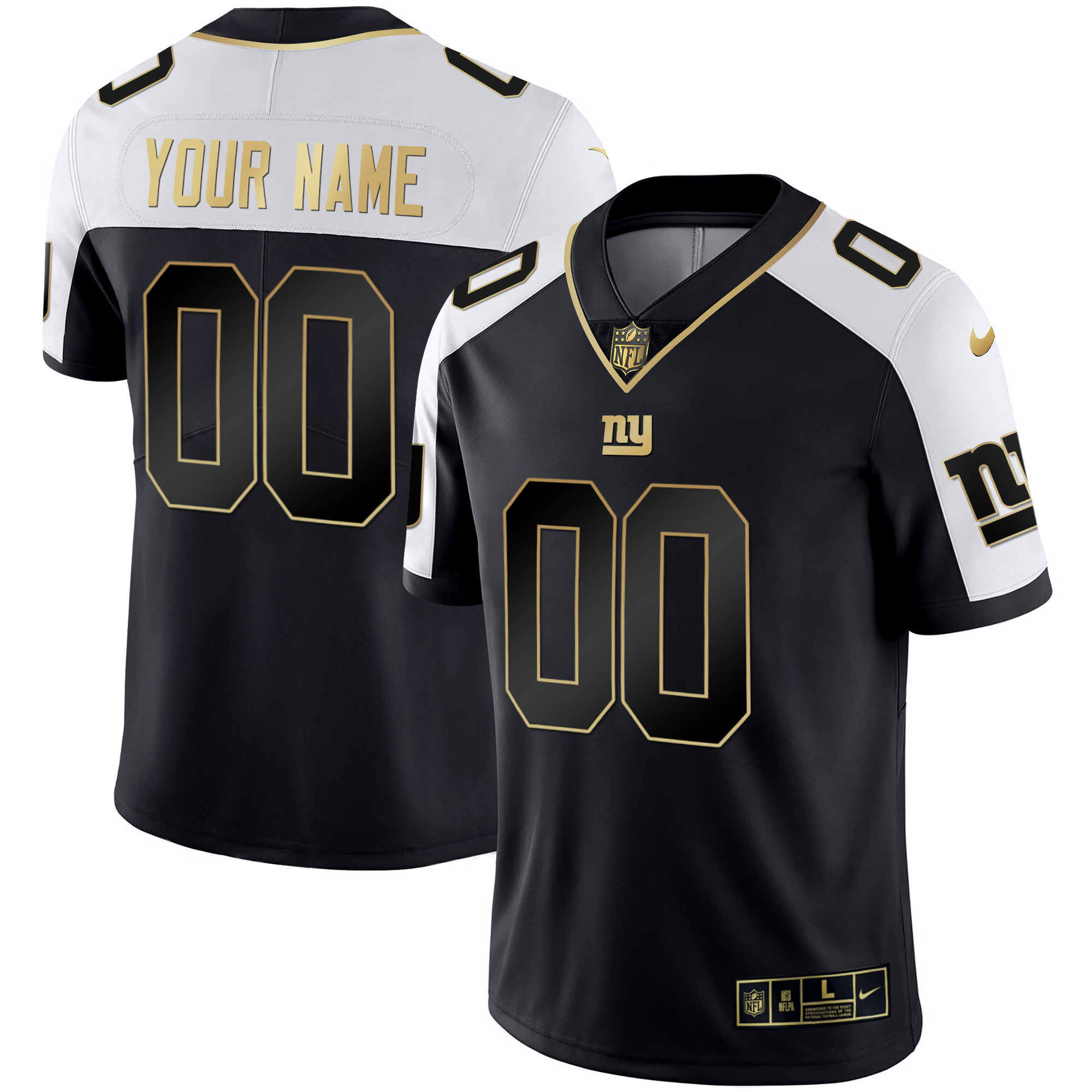 Men's New York Giants Custom Name and Number Vapor Alternate Jersey - All Stitched