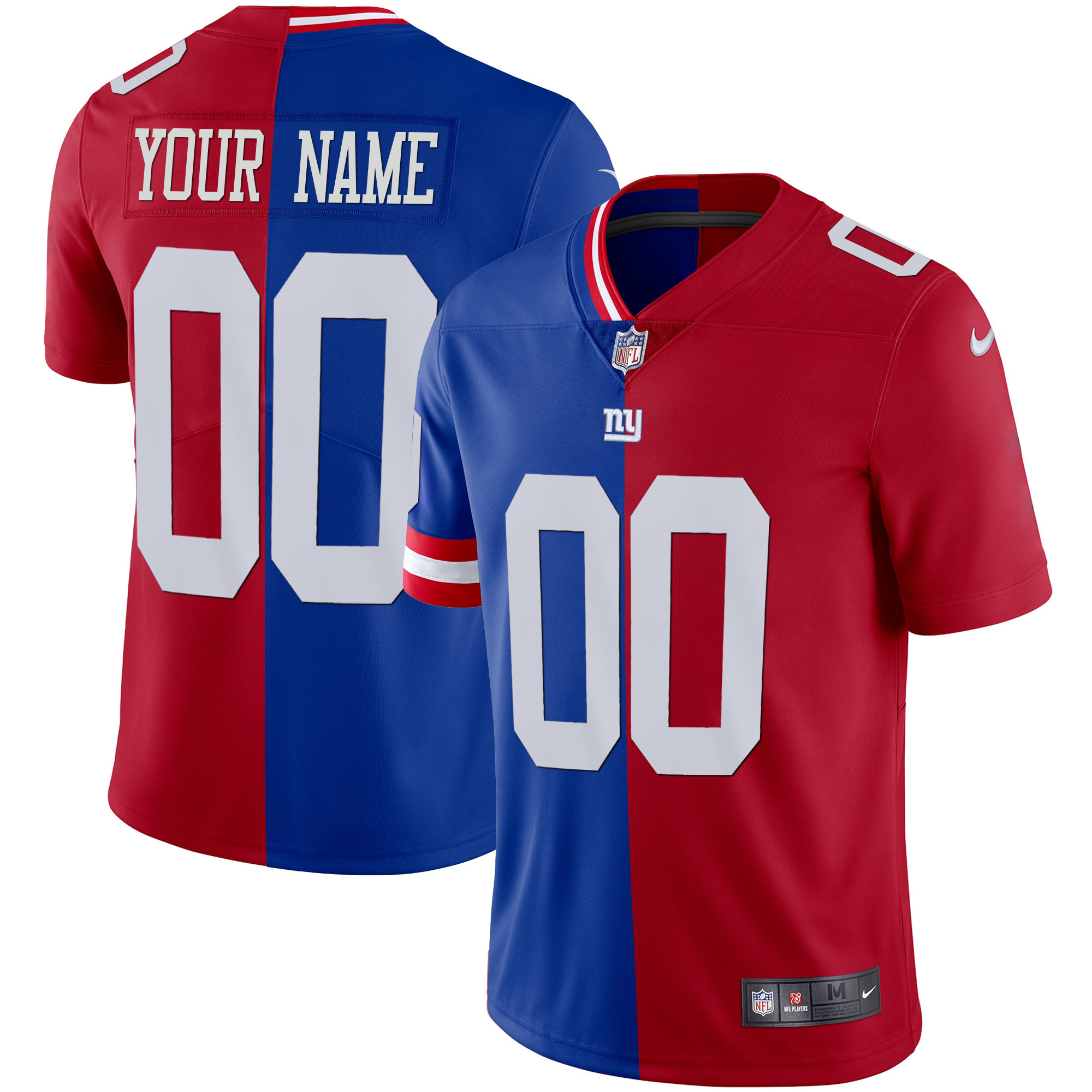 Men's New York Giants Custom Name and Number Vapor Royal Red Jersey - All Stitched