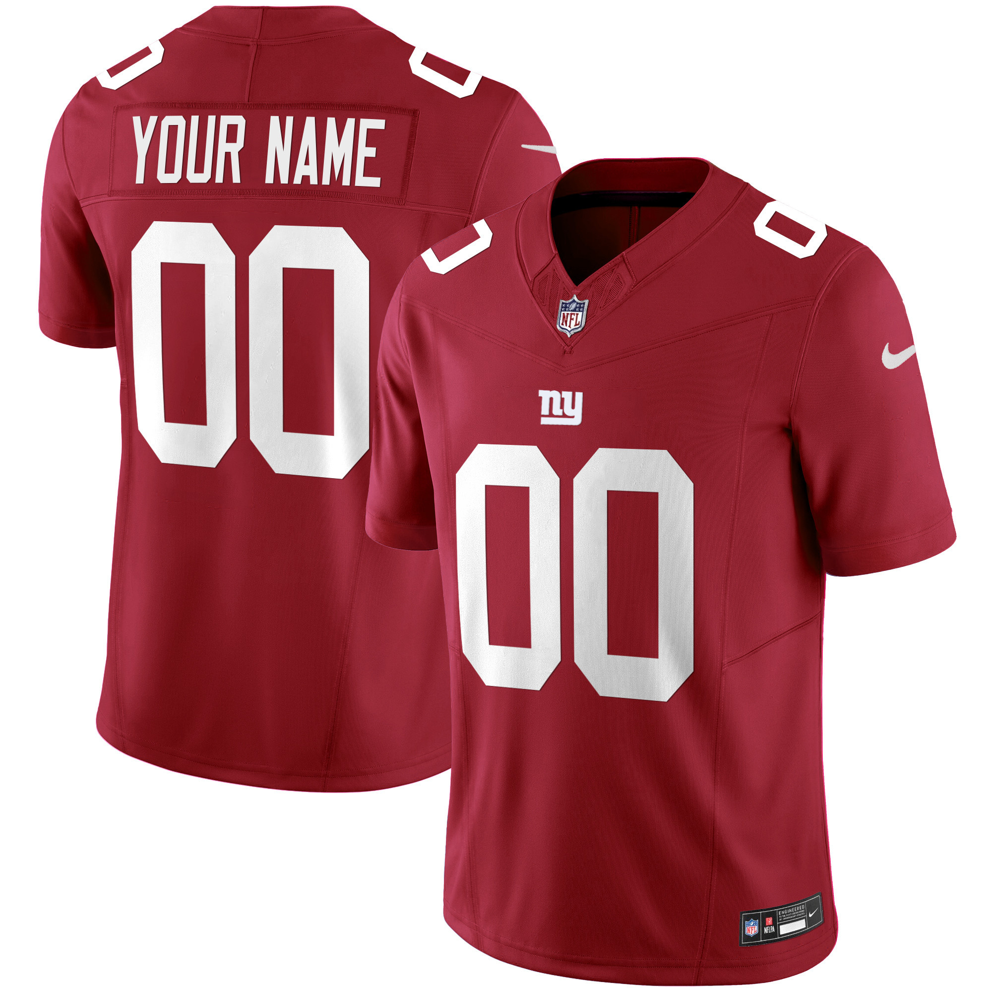 Men's New York Giants Vapor Limited Custom Red Jersey - All Stitched