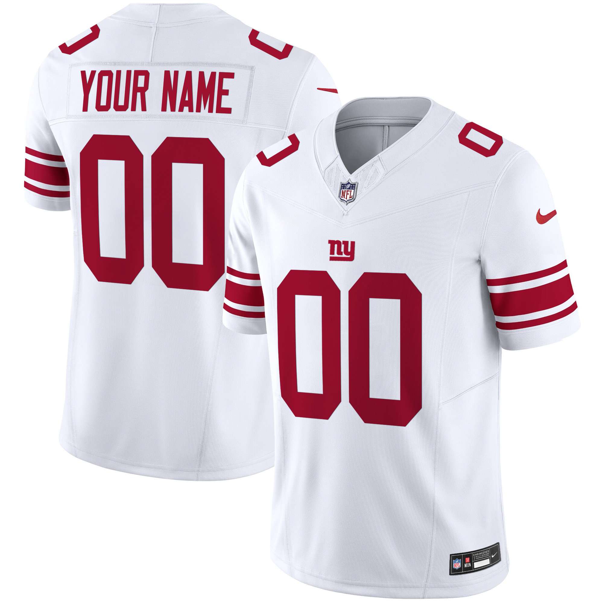 Men's New York Giants Vapor Limited Custom White Jersey - All Stitched