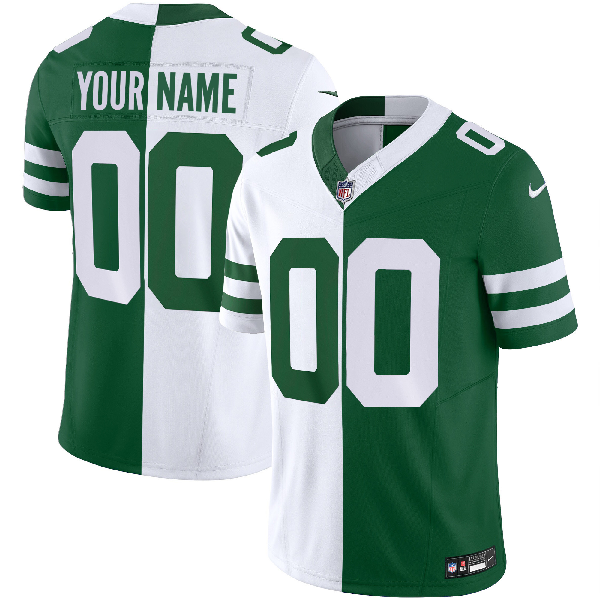 Men's New York Jets Legacy Limited Custom Split Jersey - All Stitched