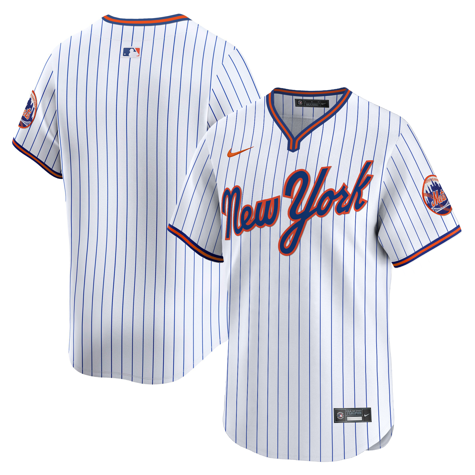 Men's New York Mets 2025 Road Alternate Pinstripe Jersey - All Stitched