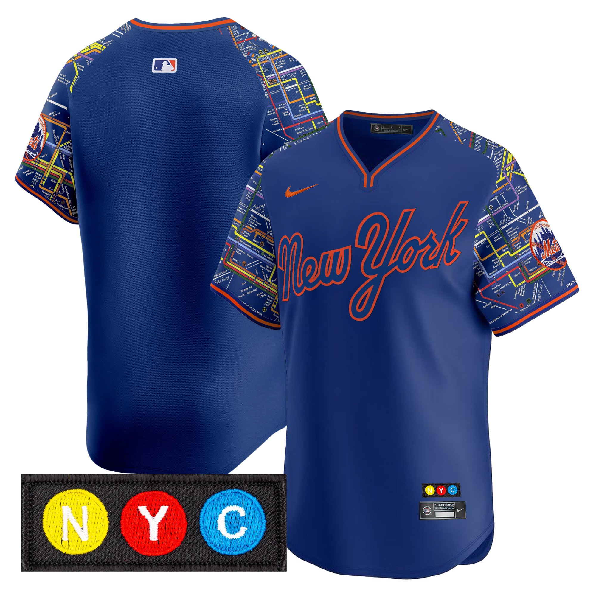 Men's New York Mets Subway Style Vapor Premier Limited Royal Jersey - Stitched