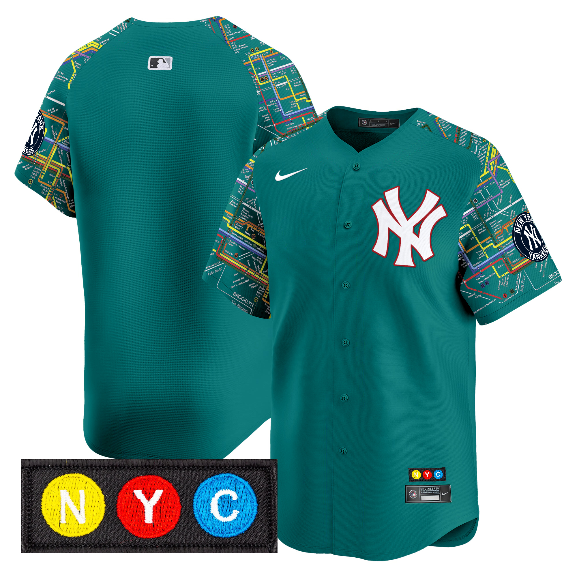 Men's New York Yankees Subway Style Vapor Premier Limited Lexington Line Jersey - Stitched