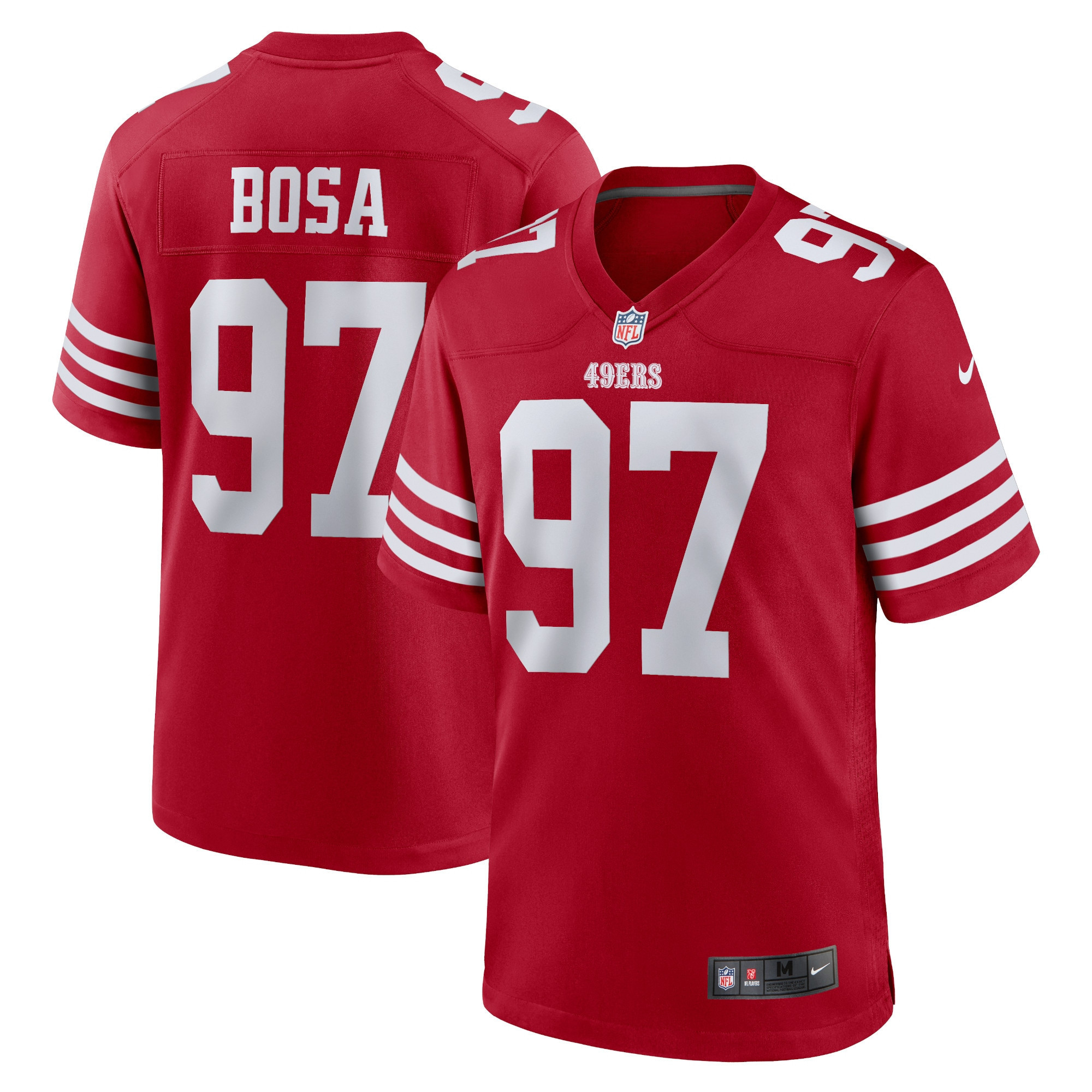 Men's Nick Bosa San Francisco 49ers Game Red Jersey - All Stitched