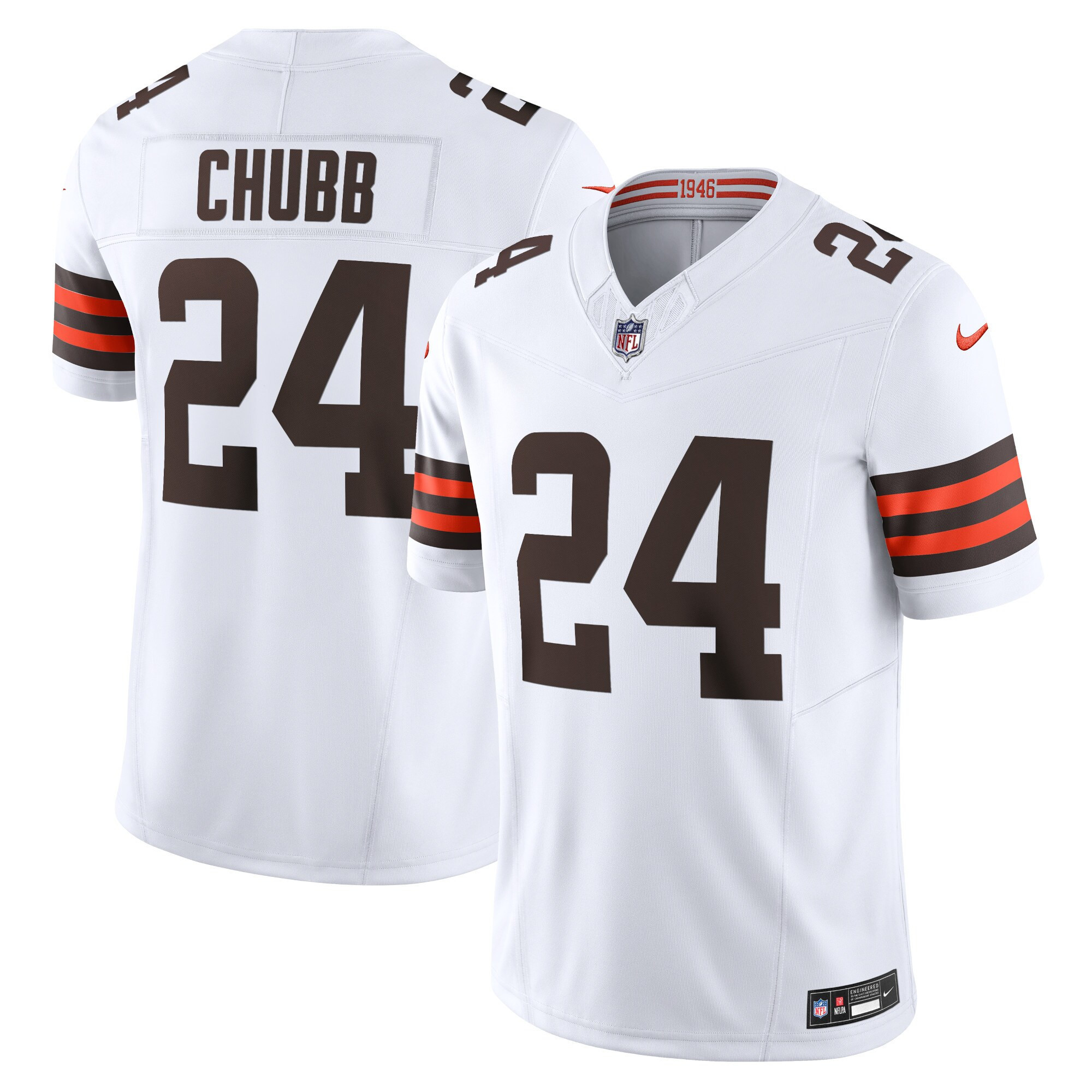 Men's Nick Chubb Cleveland Browns Vapor F.U.S.E. Limited White Jersey - All Stitched