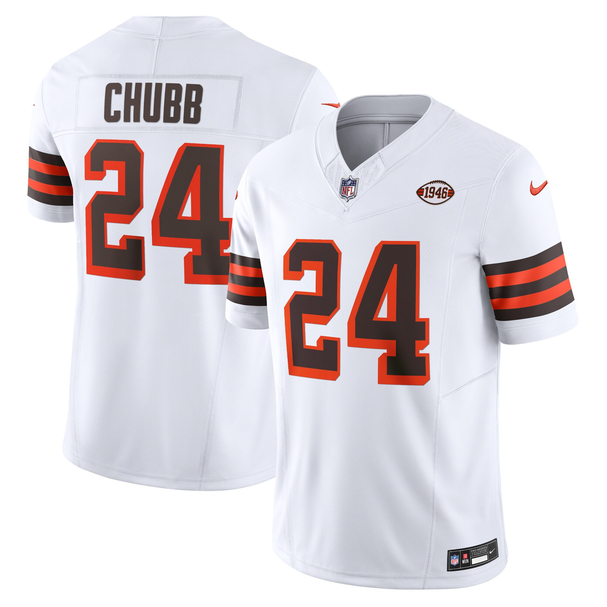 Men's Nick Chubb Cleveland Browns Vapor F.U.S.E. Limited White Limited Jersey - All Stitched