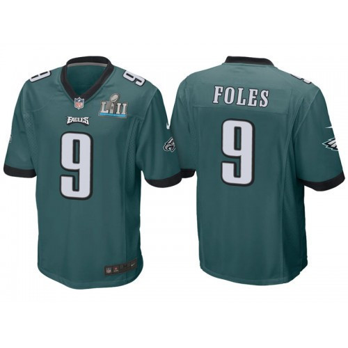 Men's Nick Foles Philadelphia Eagles Midnight Green Super Bowl Midnight Green Jersey - All Stitched