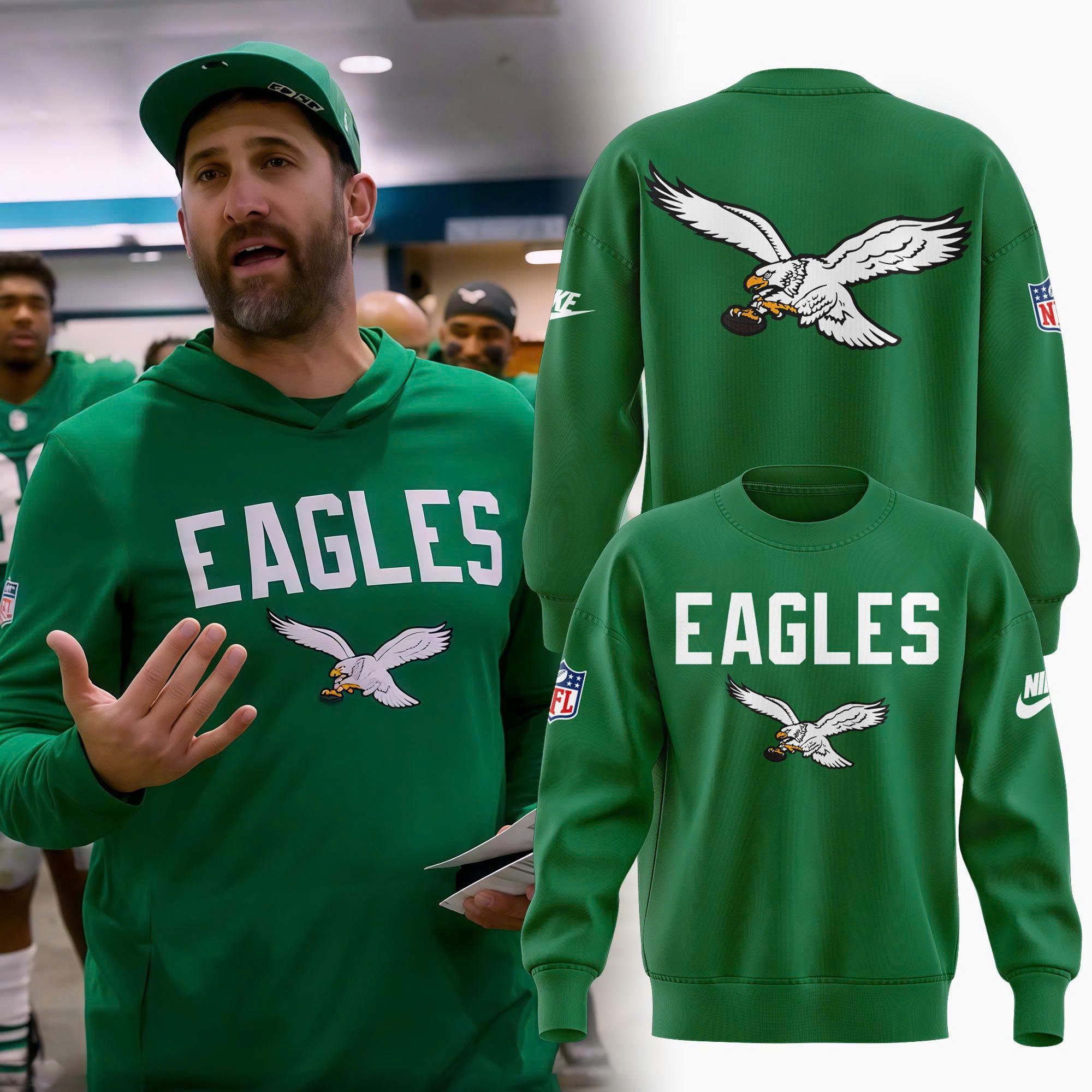 Men's Nike Kelly Green Eagles Big & Tall Dri-FIT Sweatshirt