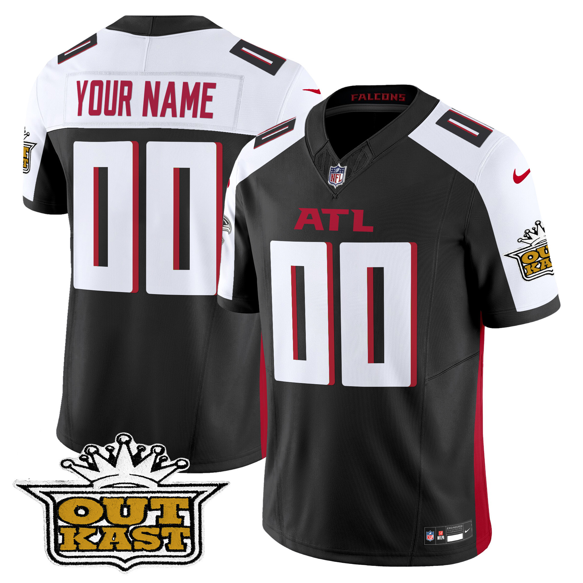 Men's Outkast x Atlanta Falcons 2024 Vapor Limited Custom Black Alternate Jersey - All Stitched
