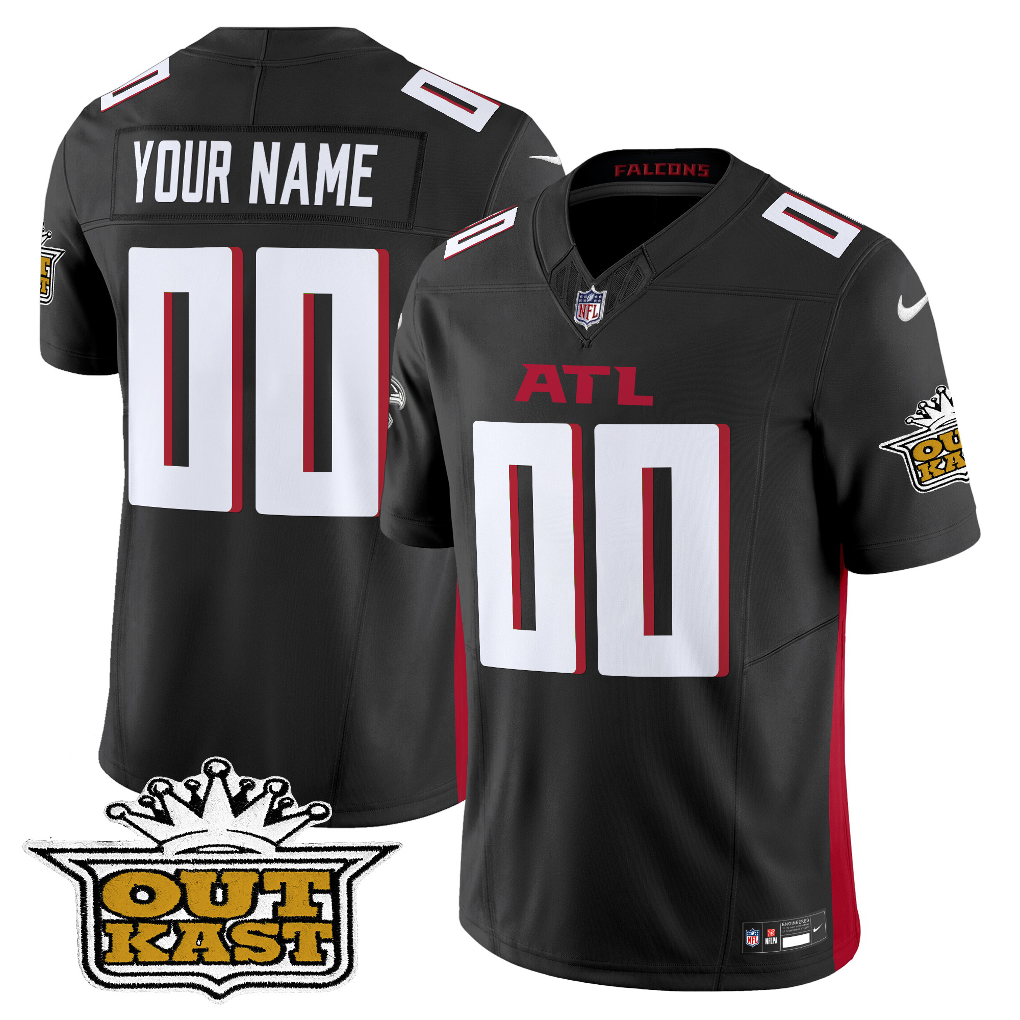 Men's Outkast x Atlanta Falcons 2024 Vapor Limited Custom Black Jersey - All Stitched