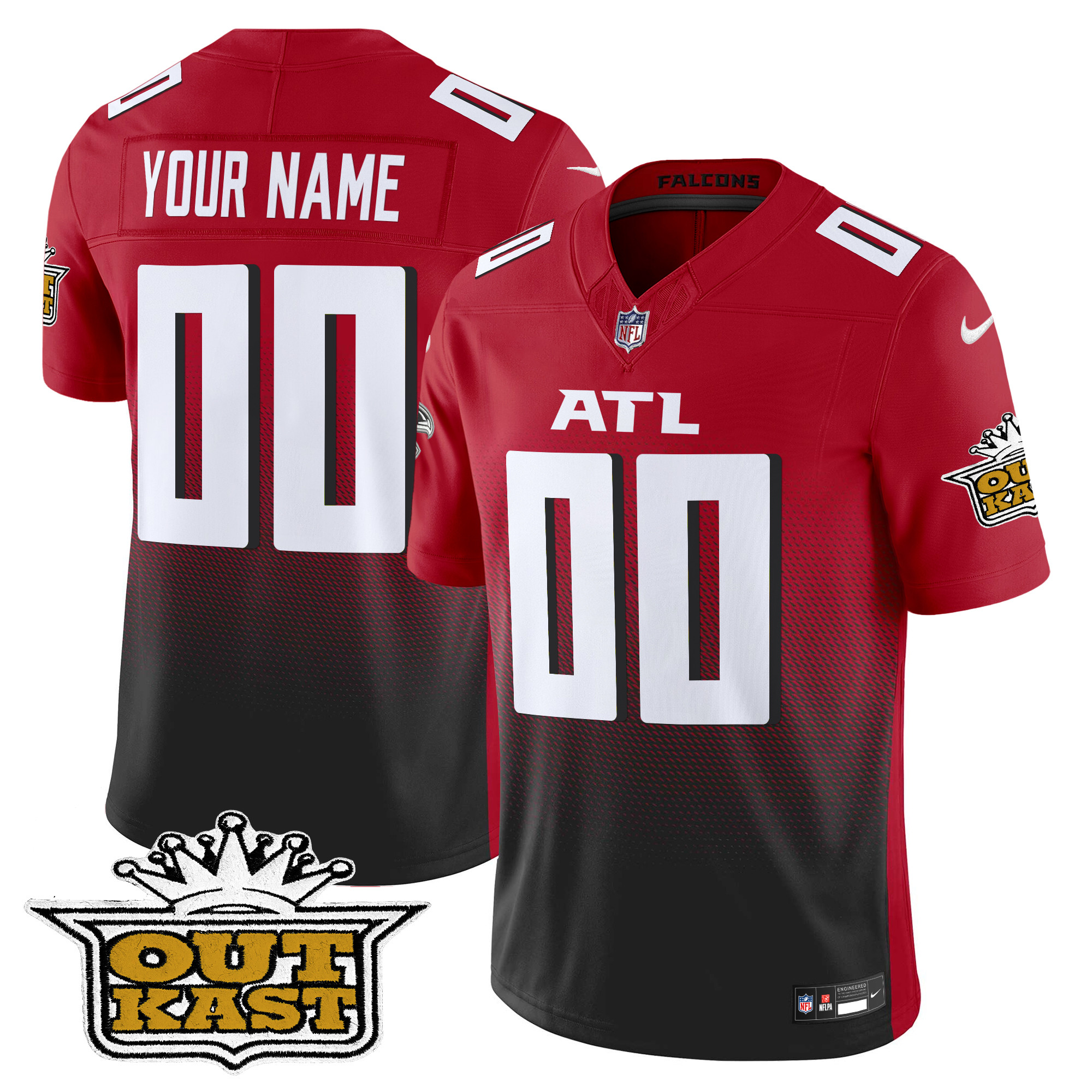 Men's Outkast x Atlanta Falcons 2024 Vapor Limited Custom Red Jersey - All Stitched