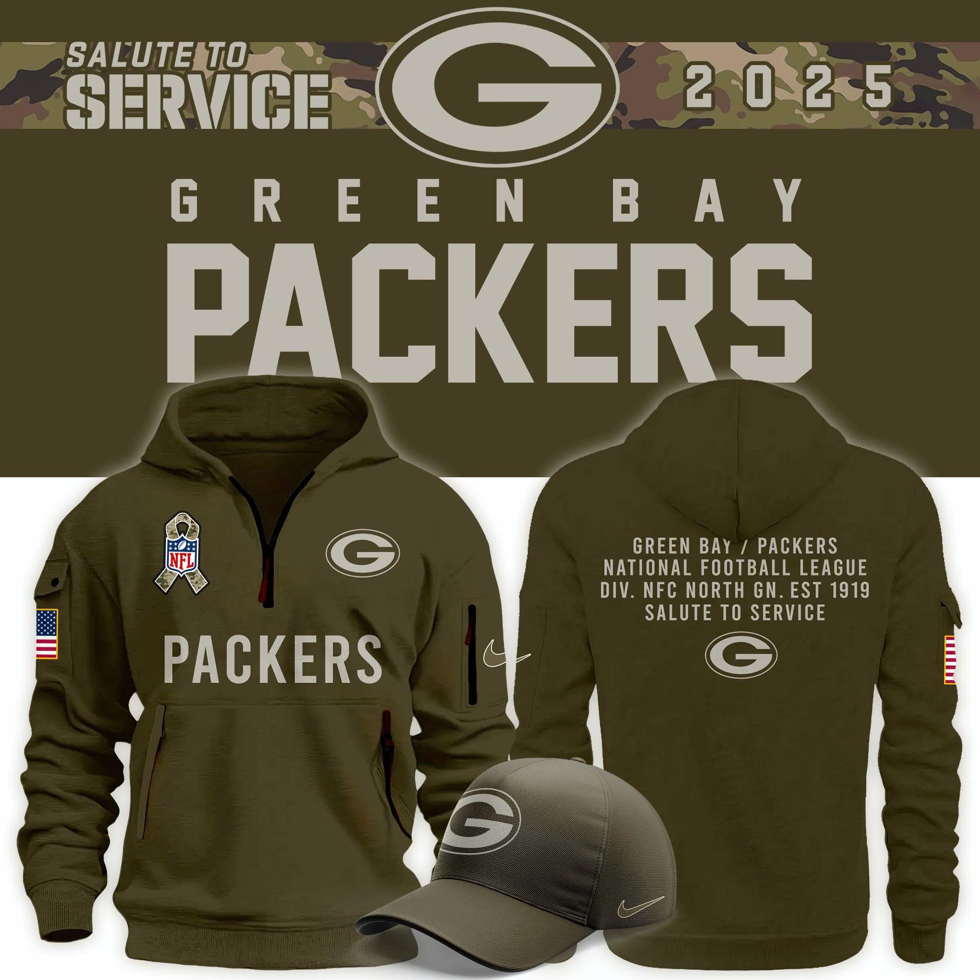 Men's Packers Nike Olive Salute Service Edition Hoodie