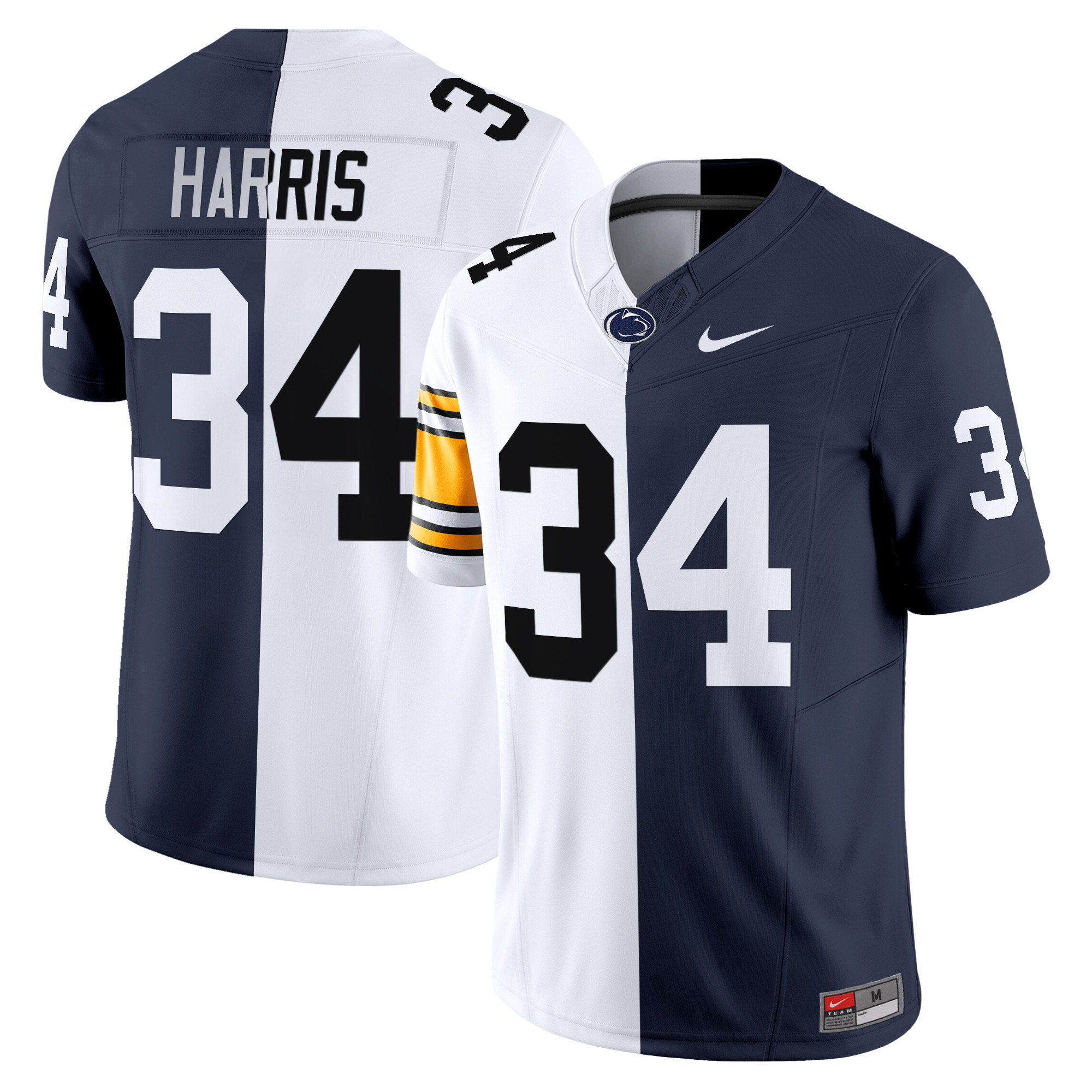 Men's Penn State Nittany Lions And Philadelphia Eagles Split Vapor Limited Franco Harris Jersey - All Stitched