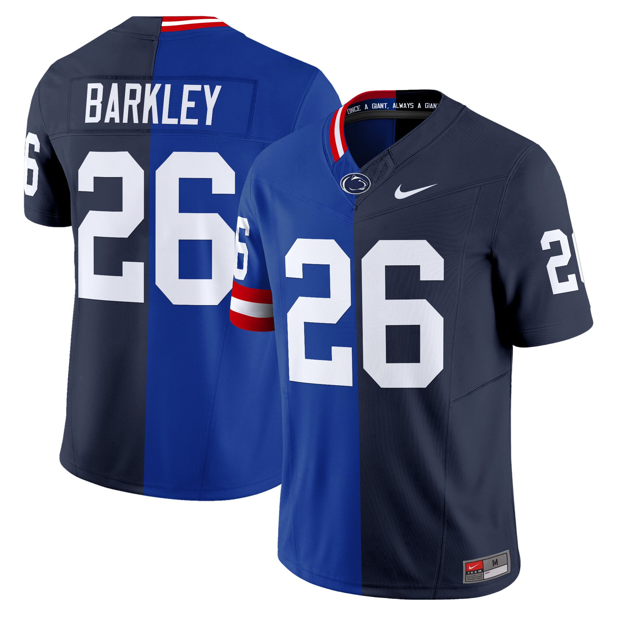 Men's Penn State Nittany Lions And Philadelphia Eagles Split Vapor Limited Saquon Barkley (Giants) Jersey - All Stitched
