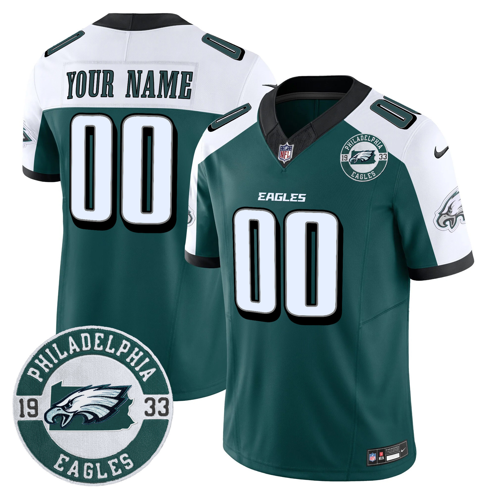 Men's Philadelphia Eagles 2024 Vapor Limited Custom Alternate Jersey - All Stitched