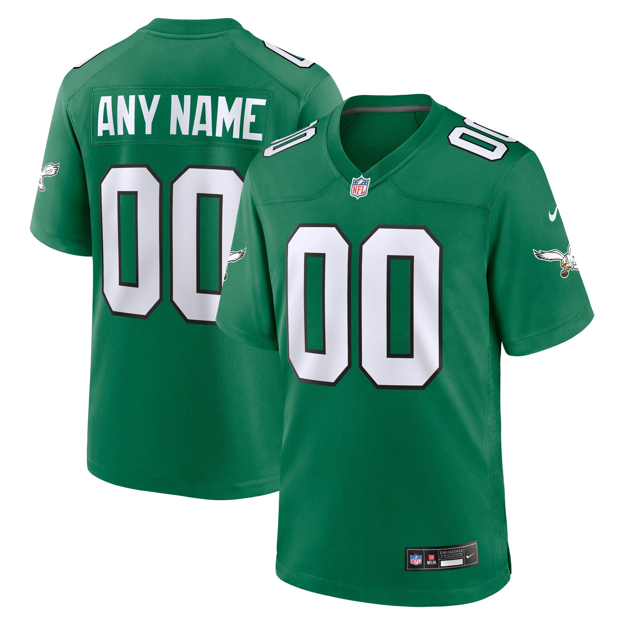 Men's Philadelphia Eagles Alternate Custom Game S Jersey - All Stitched