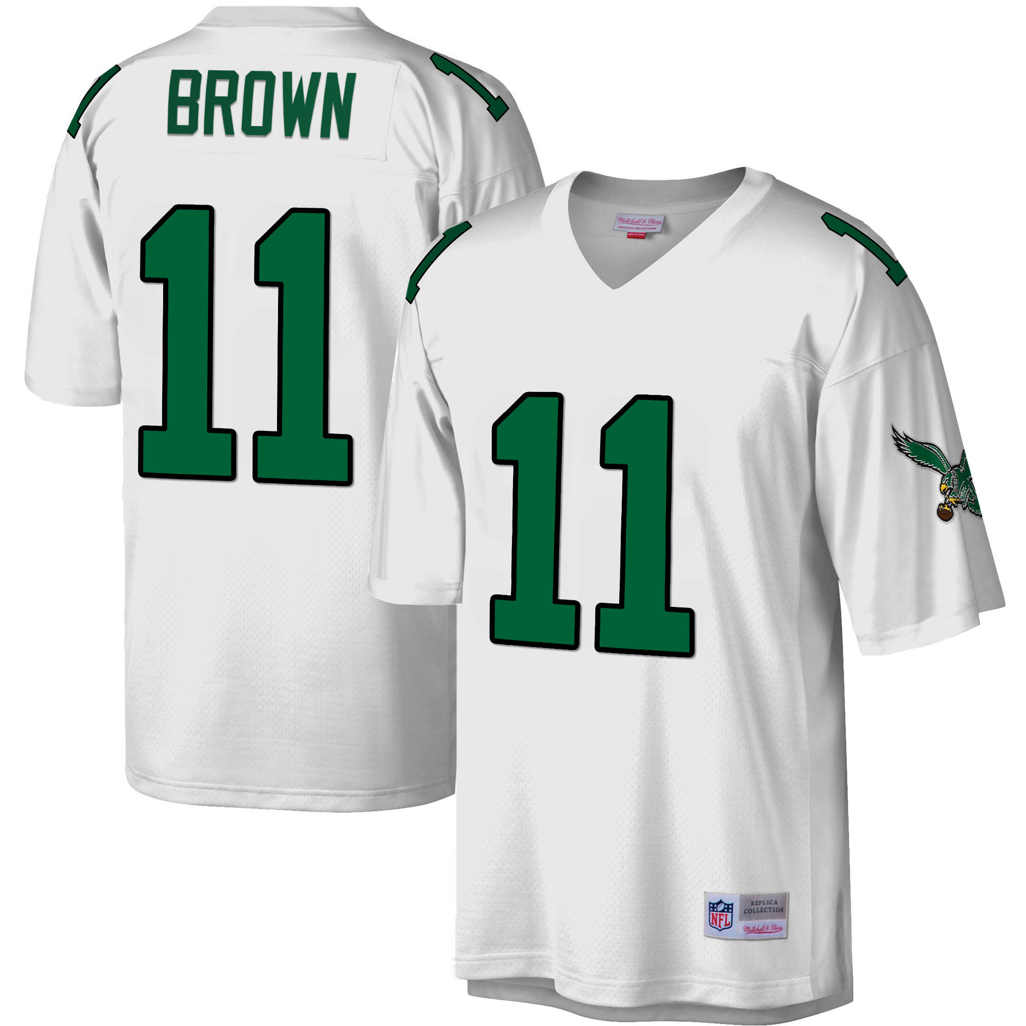 Men's Philadelphia Eagles Big & Tall 1990 Legacy White A.J. Brown Jersey - All Stitched