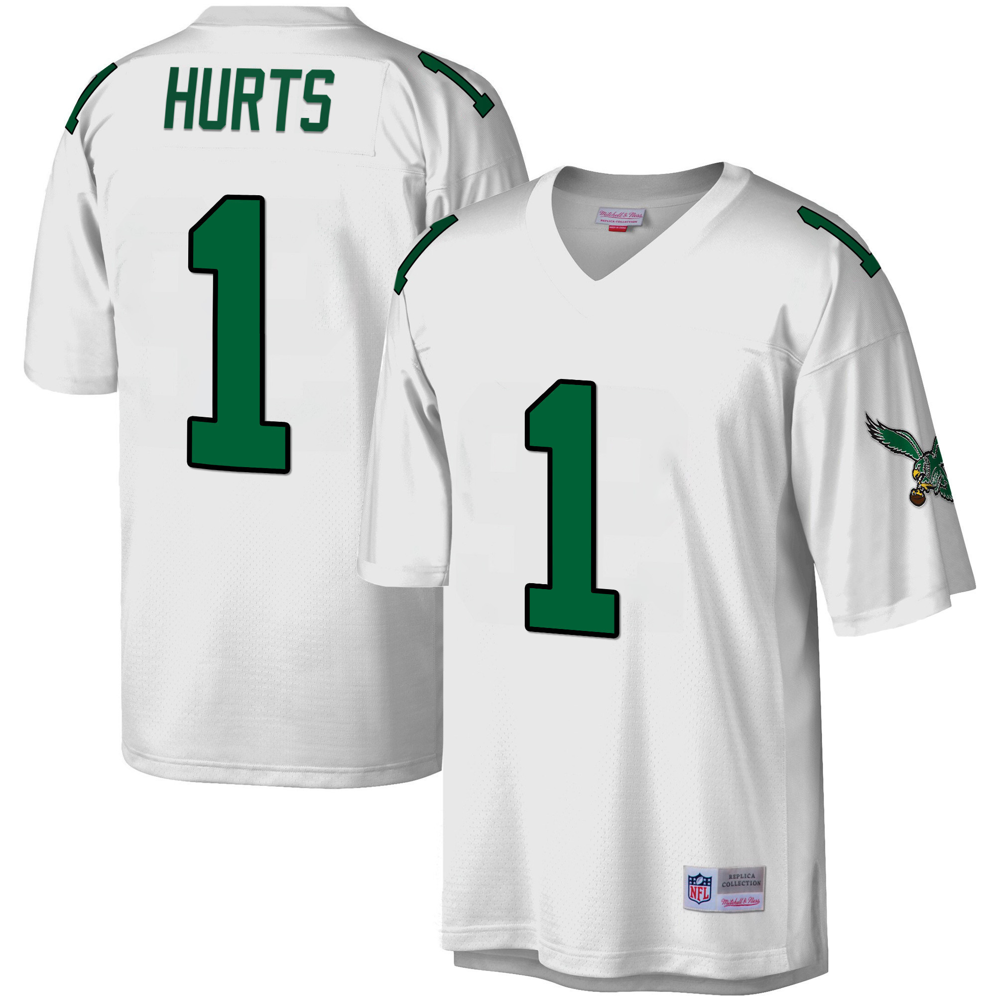 Men's Philadelphia Eagles Big & Tall 1990 Legacy White Jalen Hurts Jersey - All Stitched