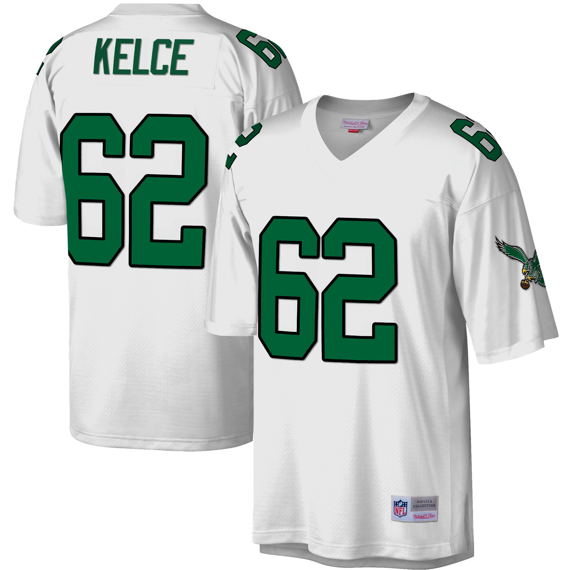 Men's Philadelphia Eagles Big & Tall 1990 Legacy White Jason Kelce Jersey - All Stitched