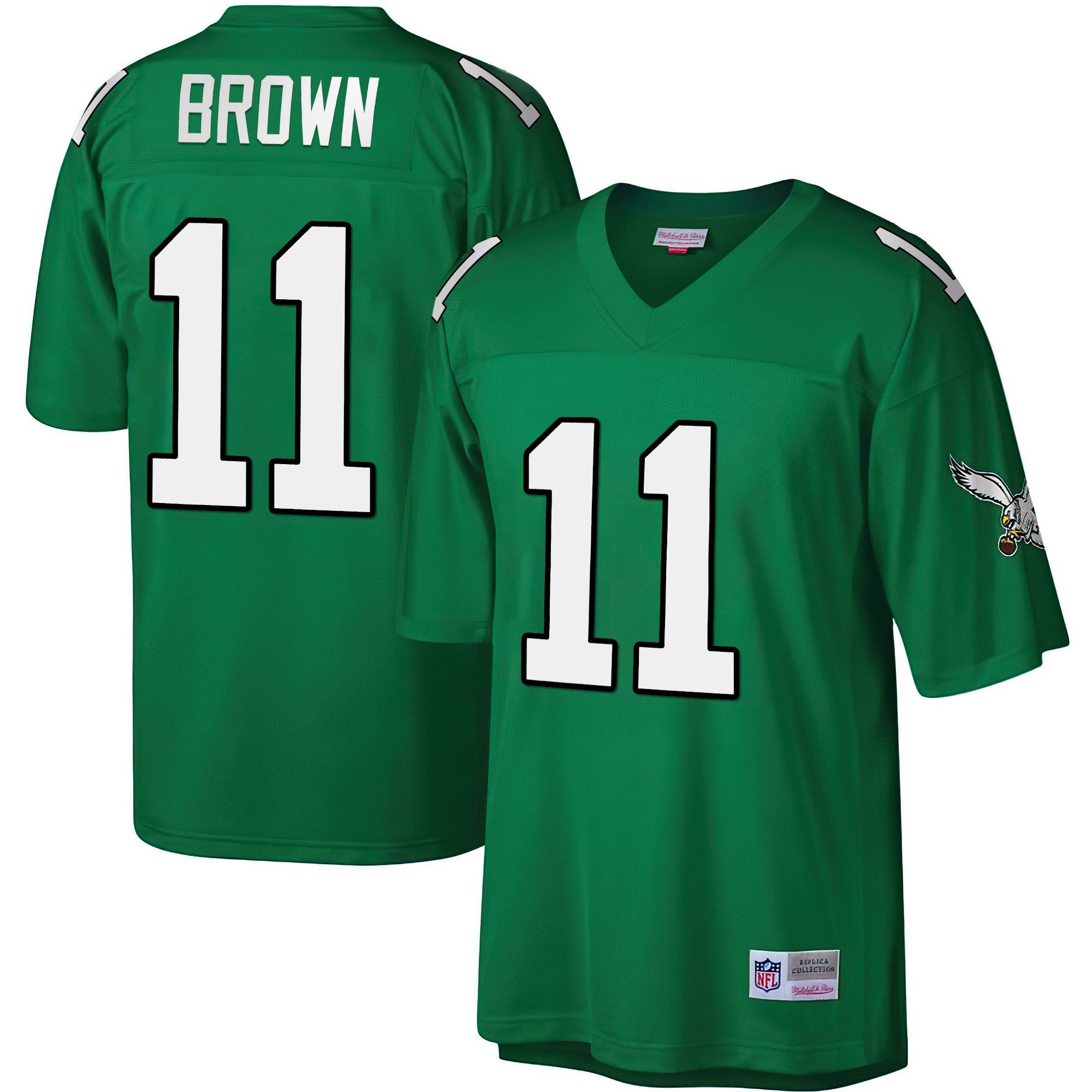 Men's Philadelphia Eagles Big & Tall 1990 Retired Kelly Green A.J. Brown Jersey - All Stitched