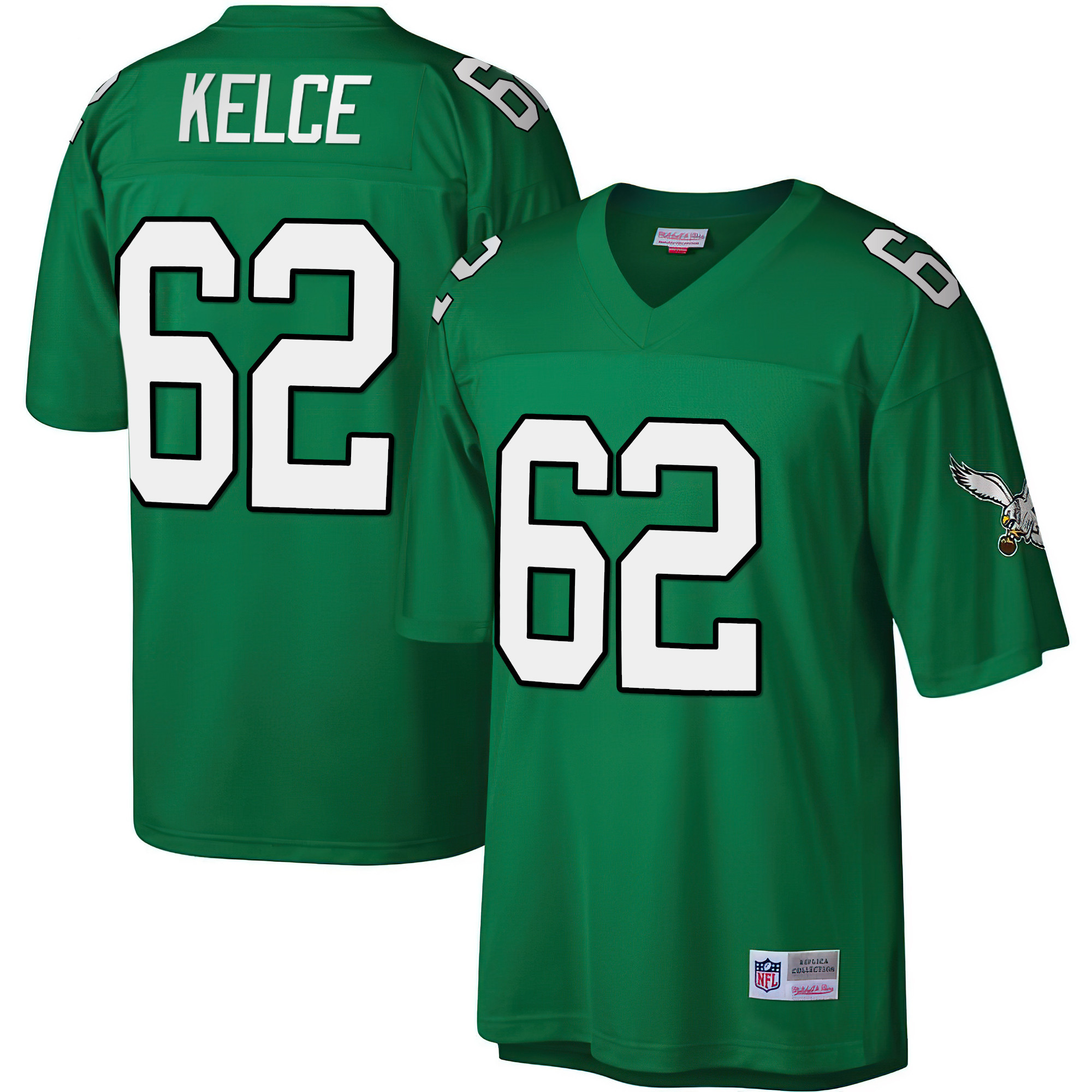 Men's Philadelphia Eagles Big & Tall 1990 Retired Kelly Green Jason Kelce Jersey - All Stitched