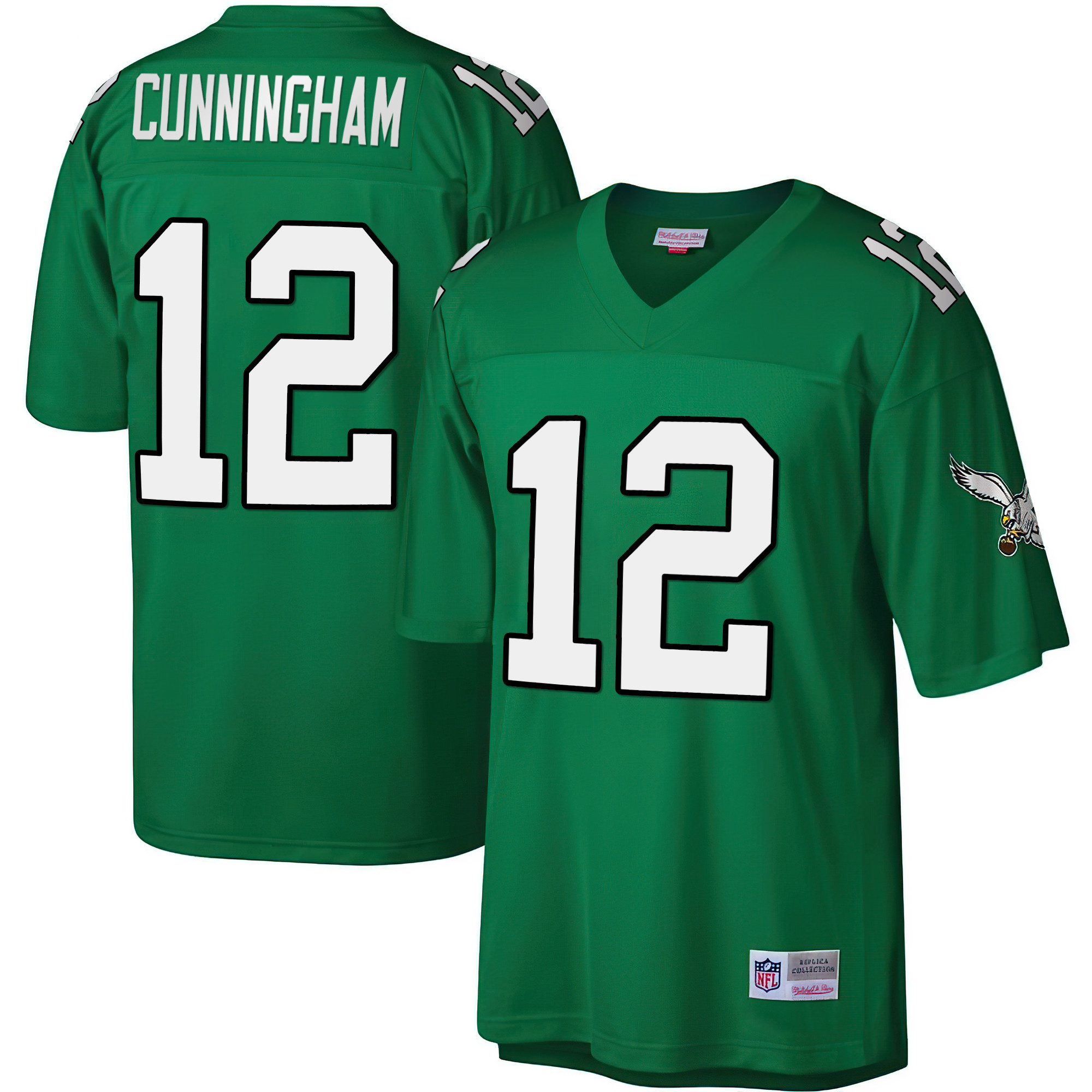 Men's Philadelphia Eagles Big & Tall 1990 Retired Kelly Green Randall Cunningham Jersey - All Stitched