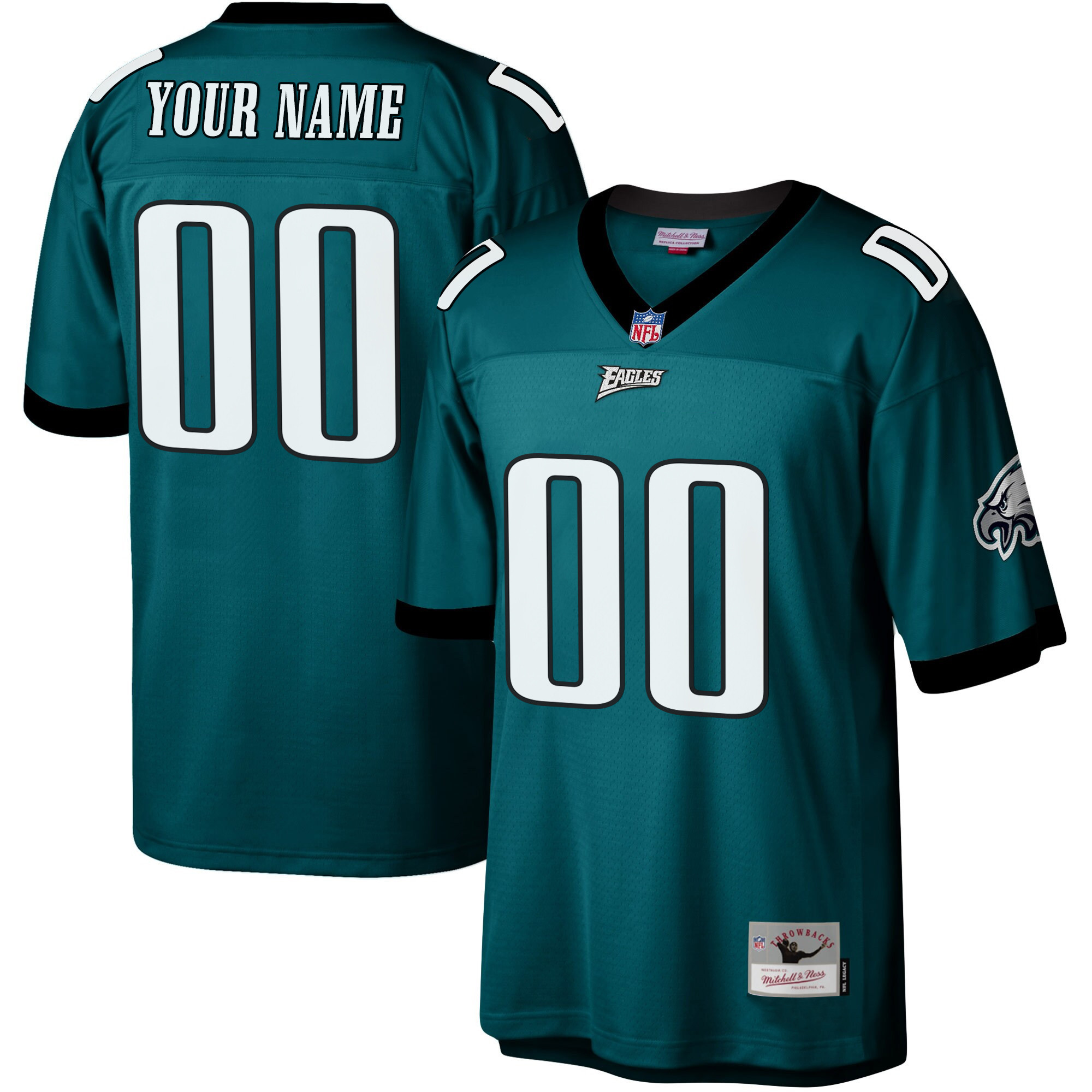 Men's Philadelphia Eagles Big & Tall Legacy Custom Midnight Green Jersey - All Stitched