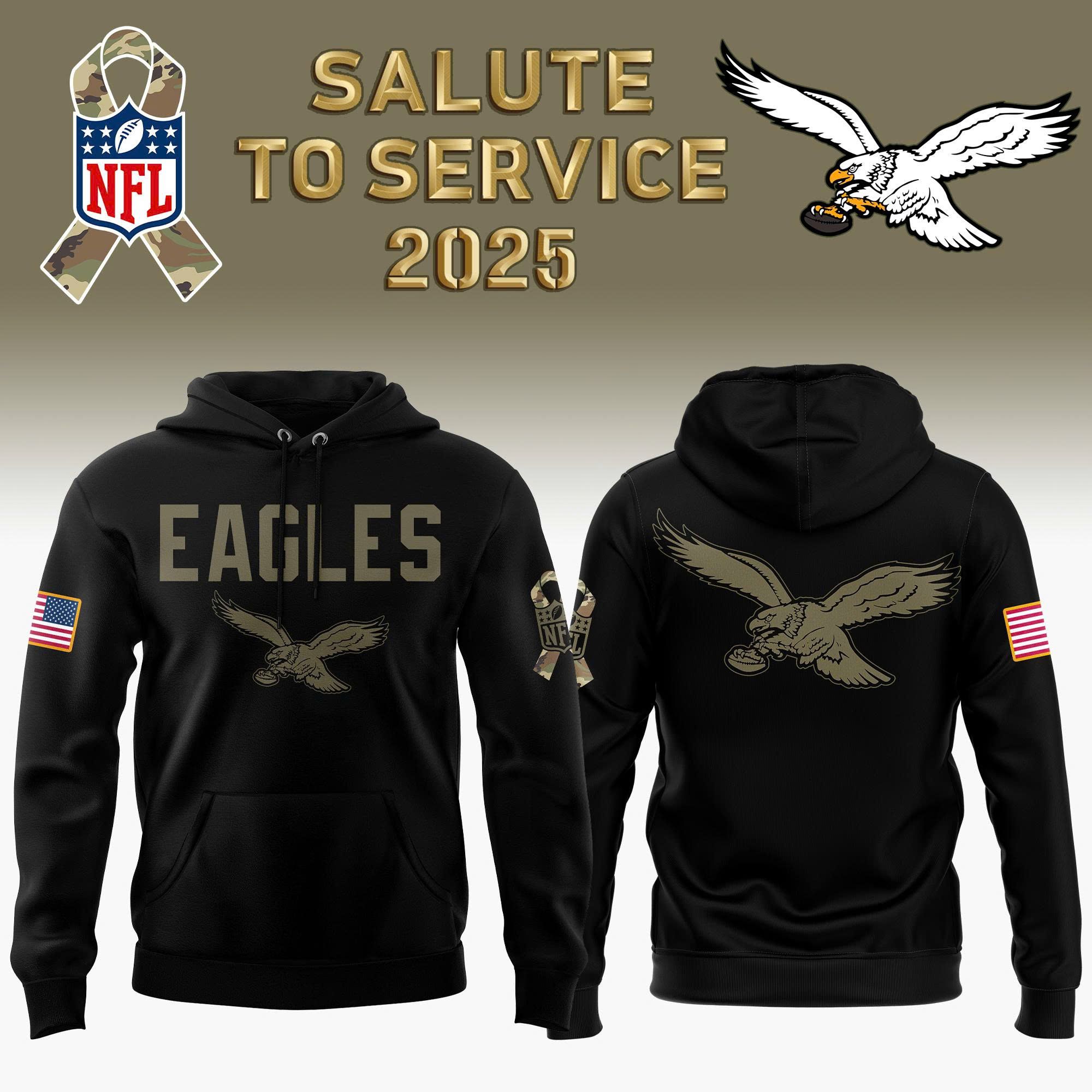 Men's Philadelphia Eagles Black Salute to Service Hoodie