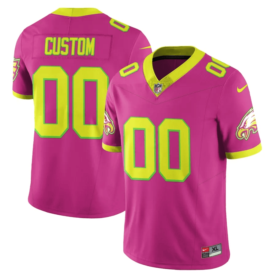 Men's Philadelphia Eagles City Edition Vapor Limited Custom Pink Jersey - All Stitched