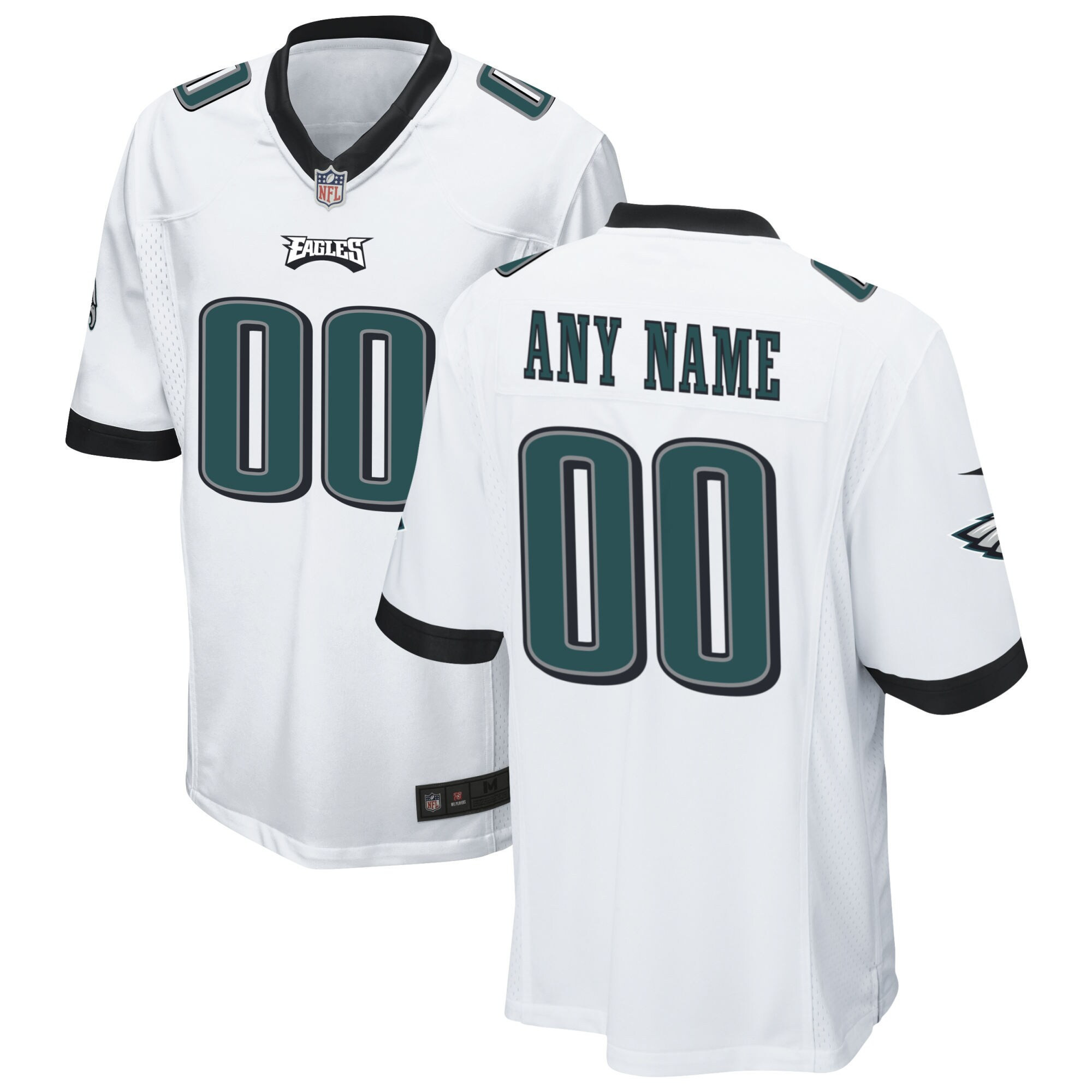 Men's Philadelphia Eagles Custom Game - All Stitched White Jersey - All Stitched