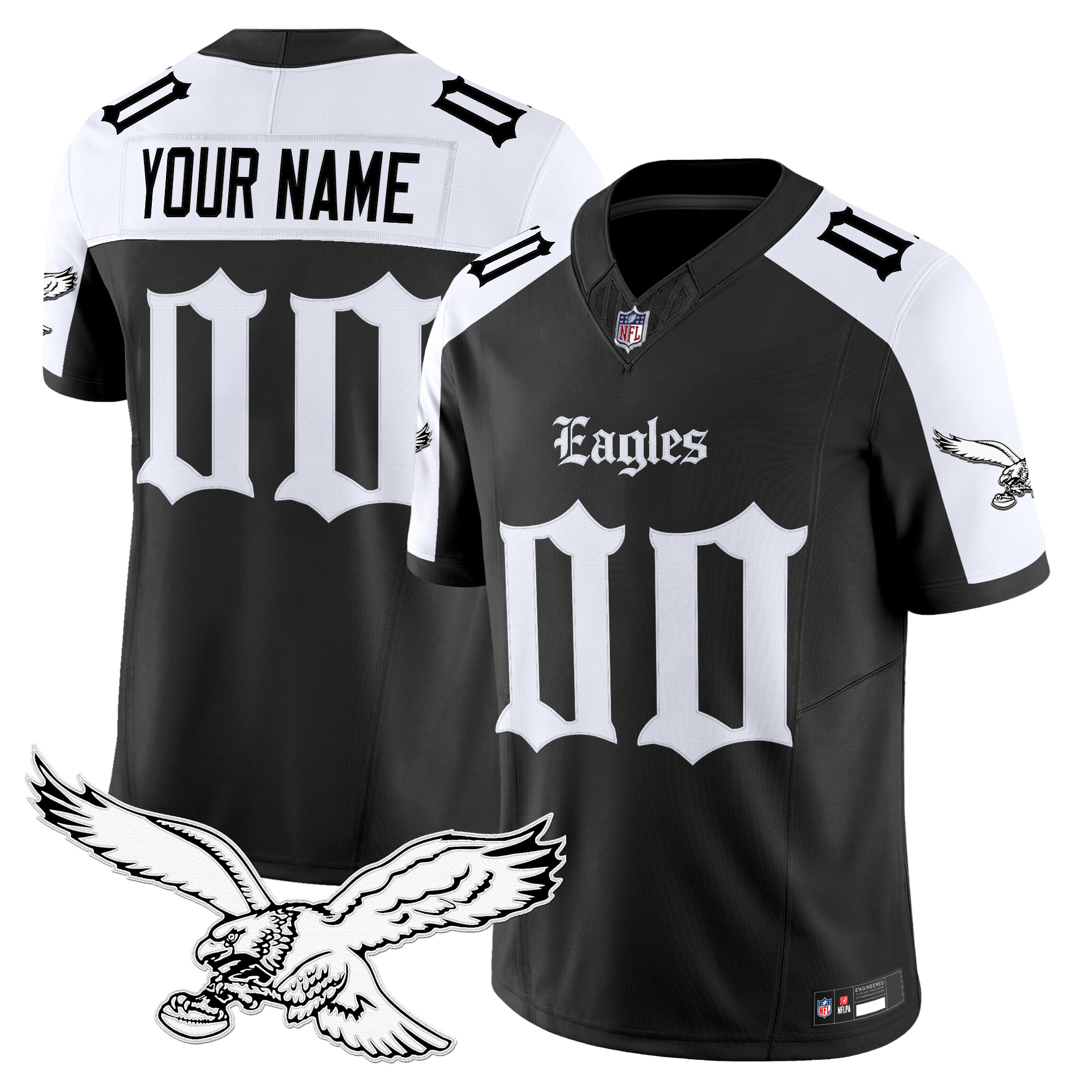 Men's Philadelphia Eagles 'Gothic Philly Edition' Vapor Limited Custom Alternate Jersey - All Stitched