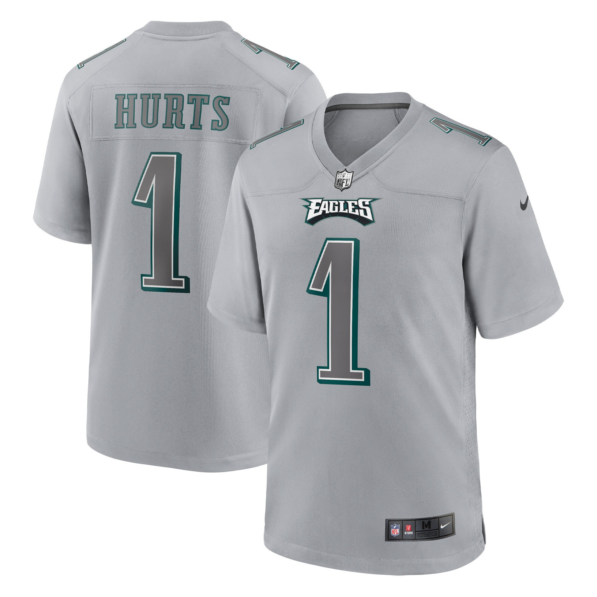 Men's Philadelphia Eagles Gray Atmosphere Fashion Game - All Stitched Jalen Hurts Jersey - All Stitched