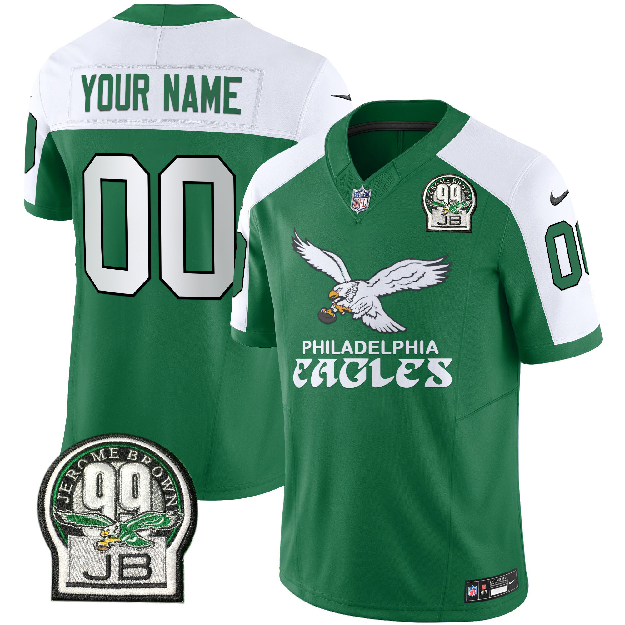 Men's Philadelphia Eagles Kelly Green Vapor Limited Custom Kelly Alternate Jersey - All Stitched