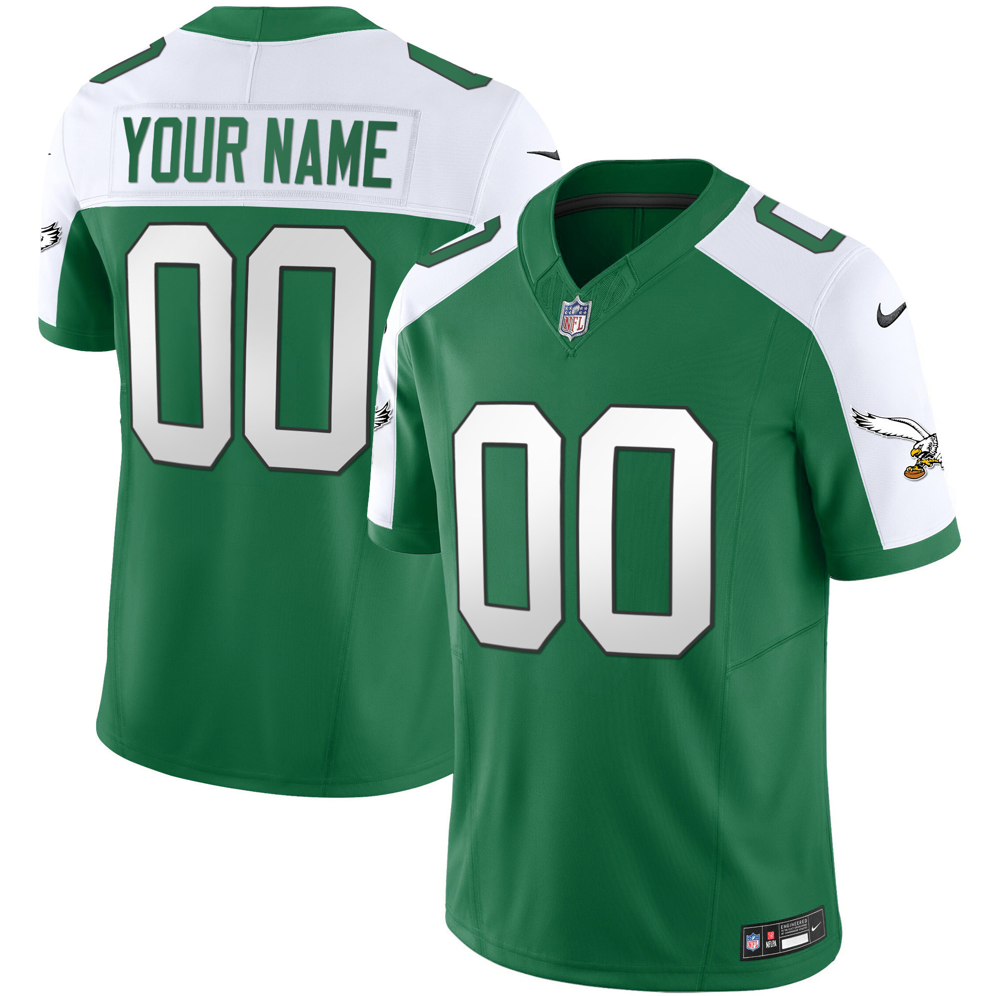 Men's Philadelphia Eagles Kelly Green Vapor Limited Custom Kelly Alternate Jersey - All Stitched