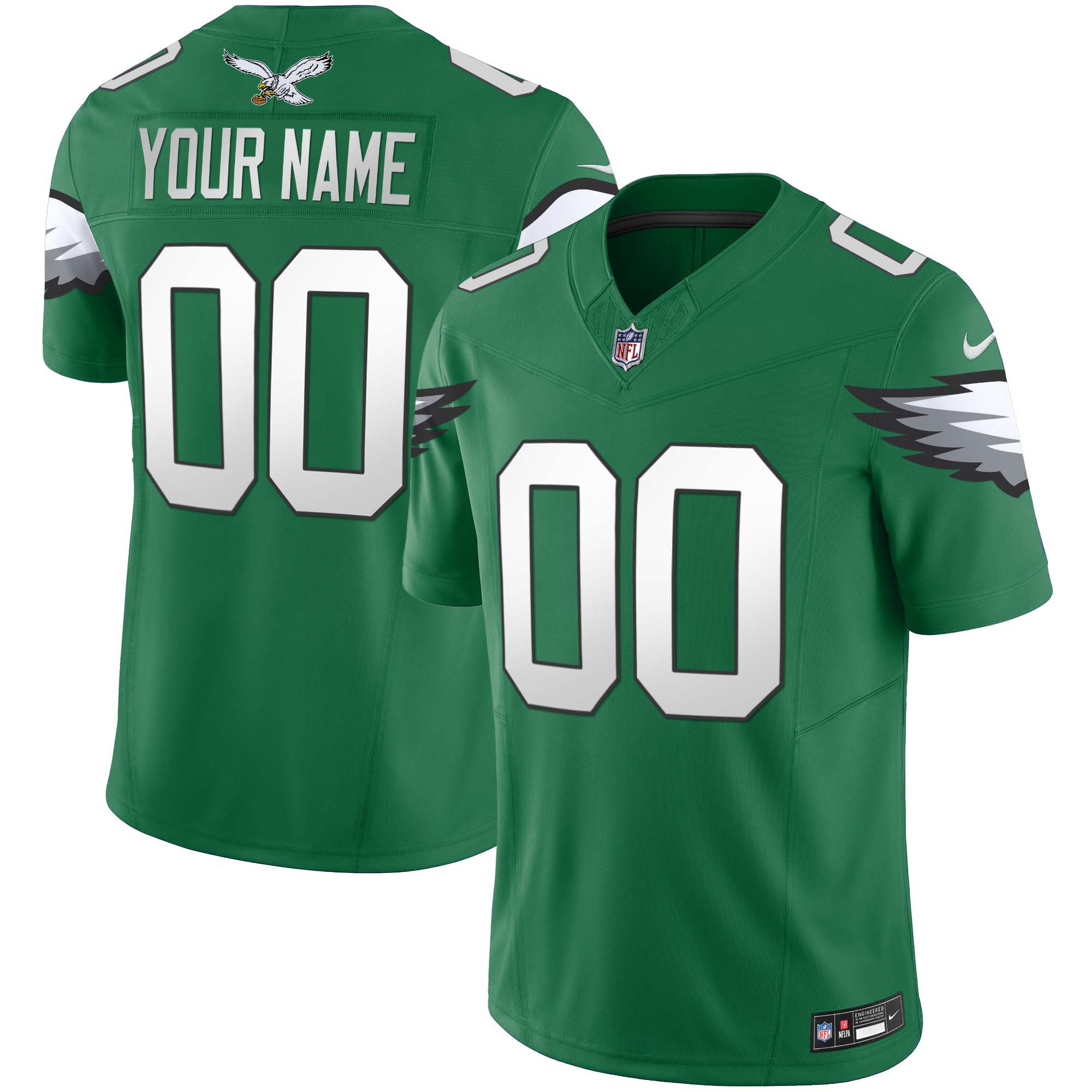 Men's Philadelphia Eagles Kelly Green Vapor Limited Custom Kelly Green Jersey - All Stitched