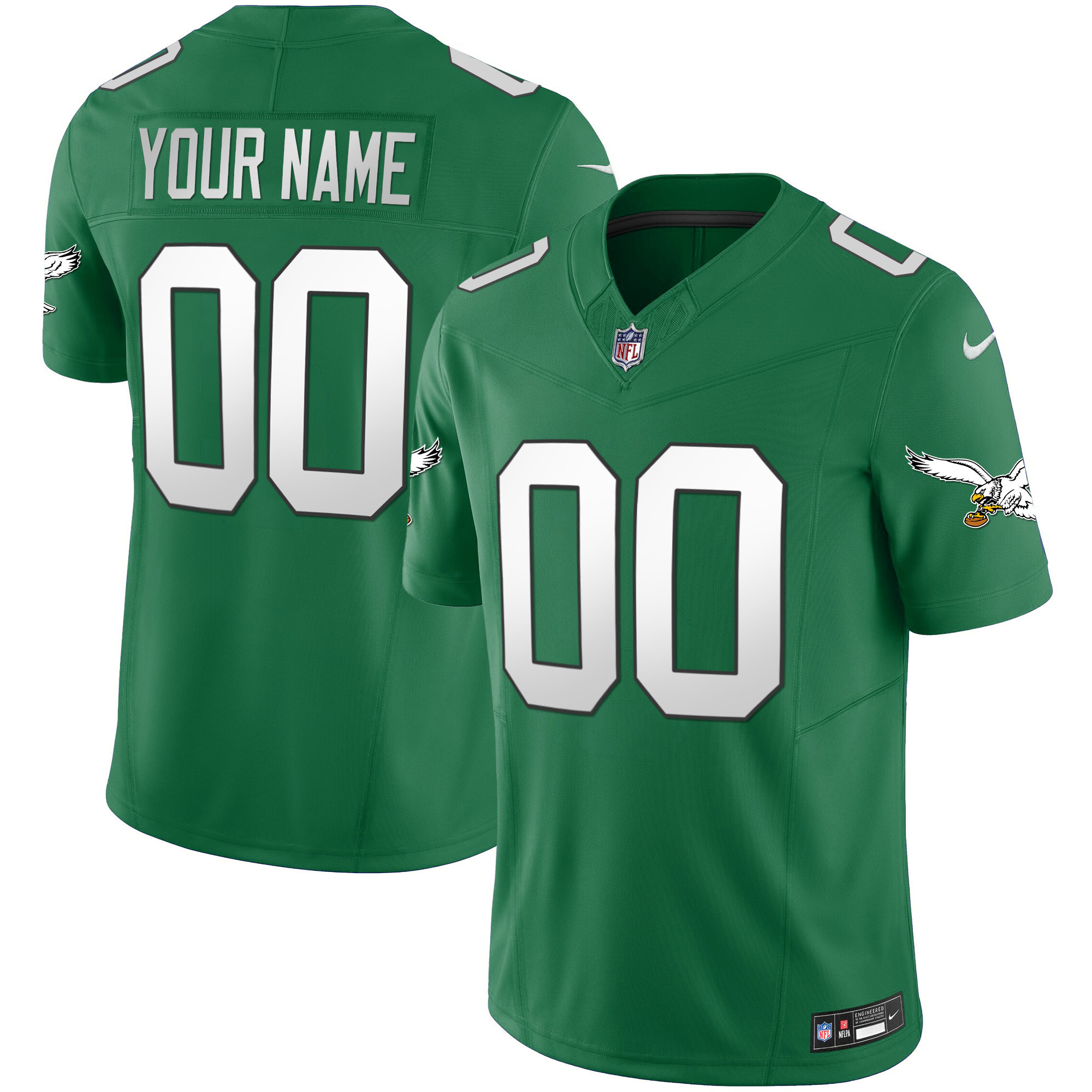 Men's Philadelphia Eagles Kelly Green Vapor Limited Custom Kelly Green Jersey - All Stitched