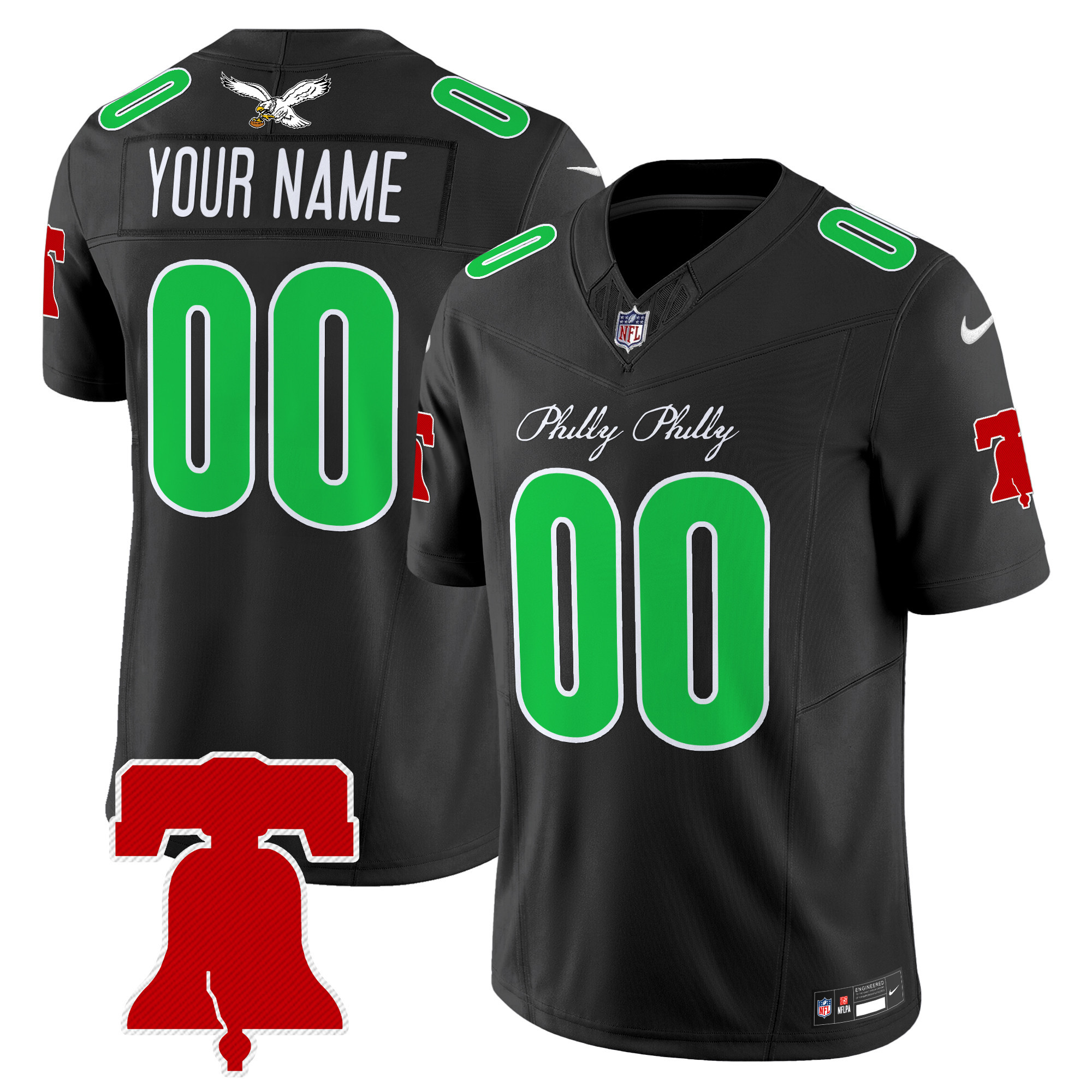 Men's Philadelphia Eagles Philly Phanatic Style Vapor Limited Custom Black Jersey - All Stitched