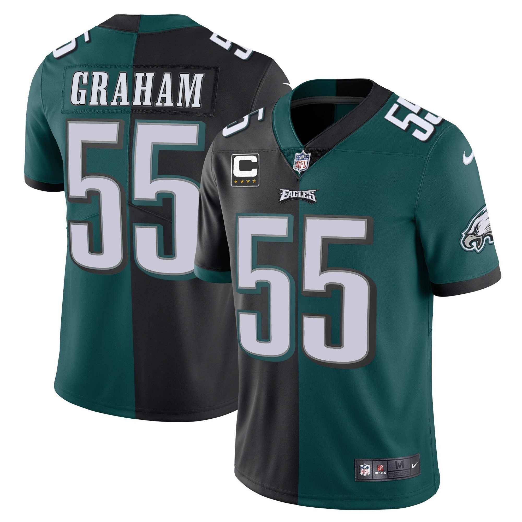 Men's Philadelphia Eagles Split Black Green Vapor Limited - All Stitched Brandon Graham Jersey - All Stitched